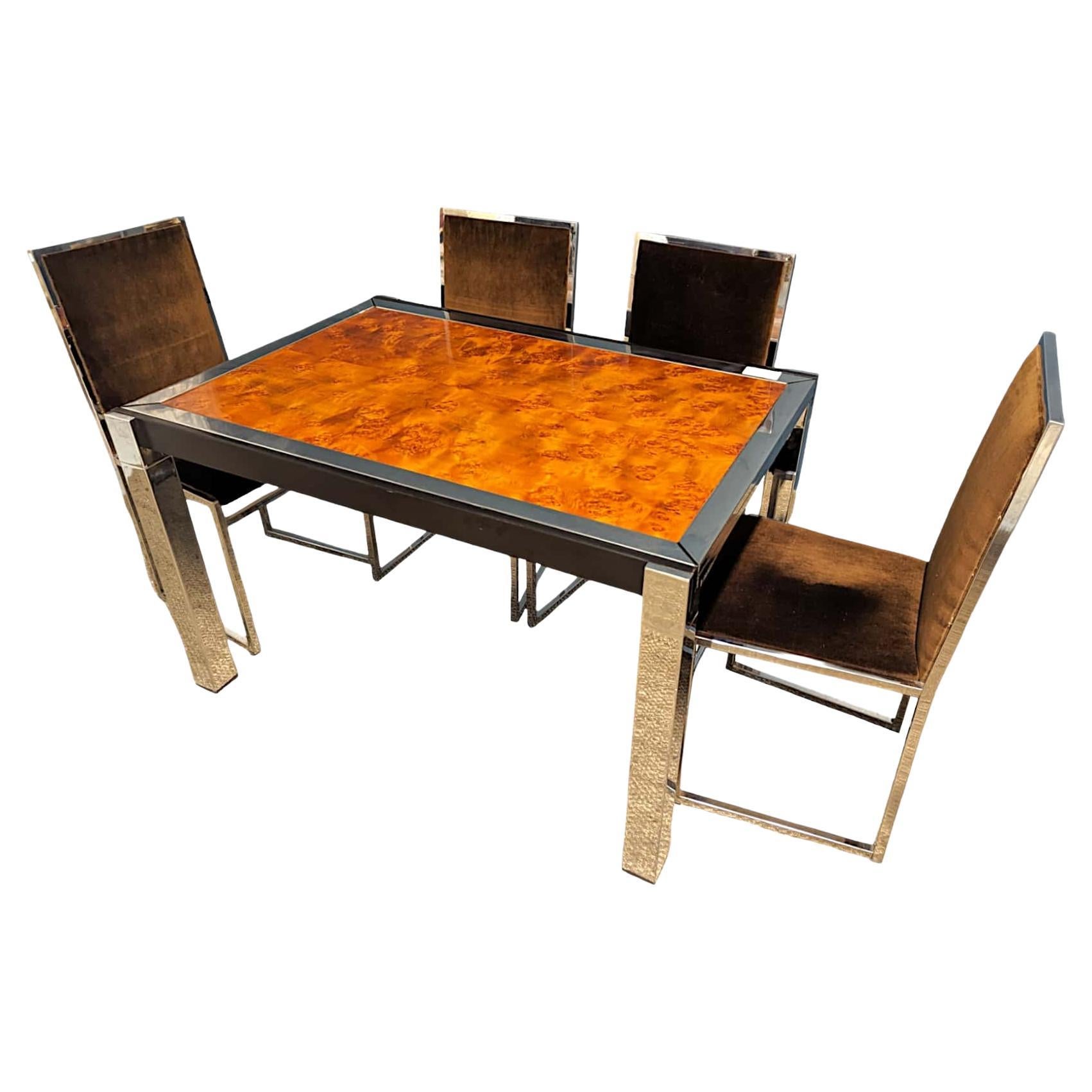 Table et chaises de salle à manger italiennes du 20ème siècle par Paderno Di Milano  en vente