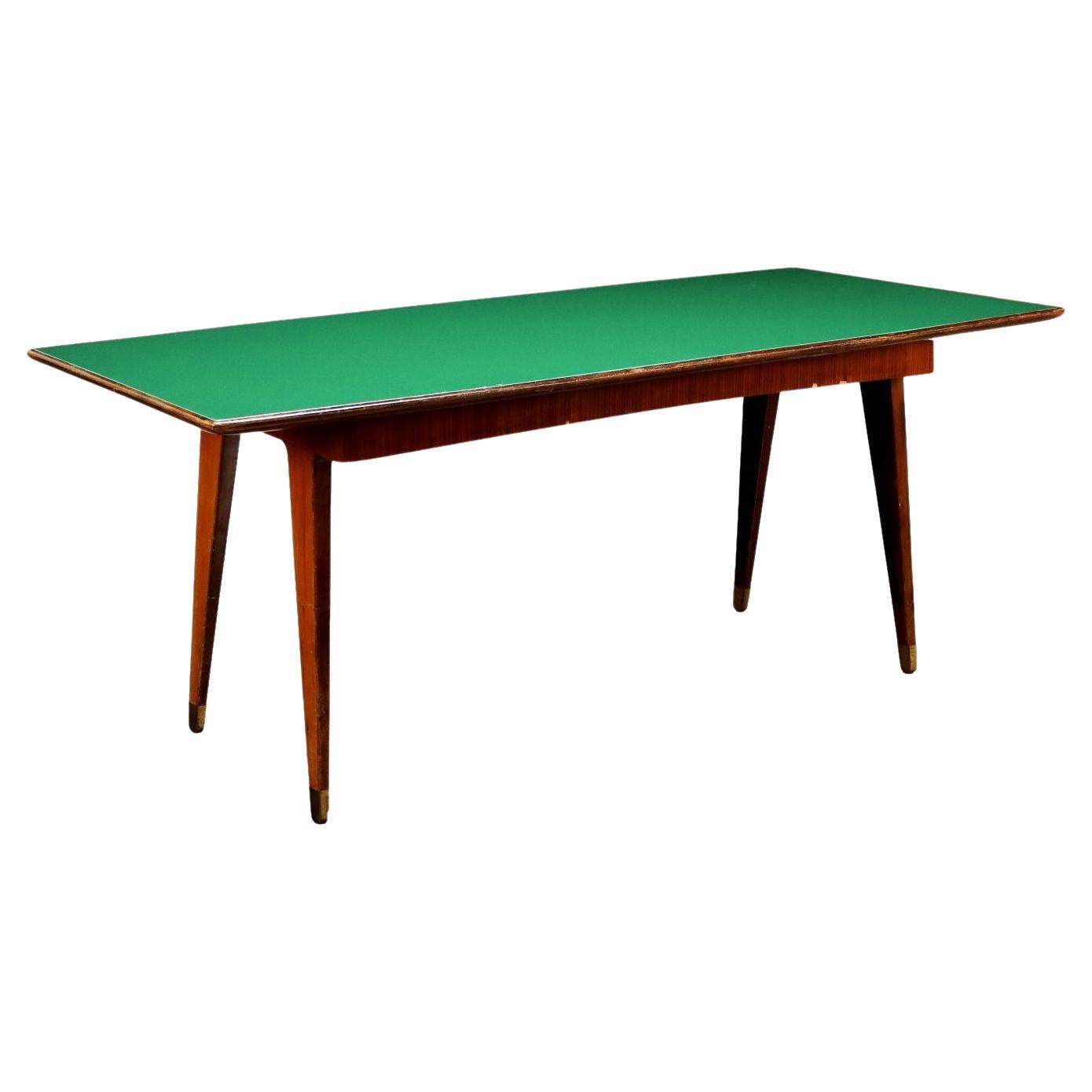Table en placage de bois exotique Italie des années 1950 à 1960