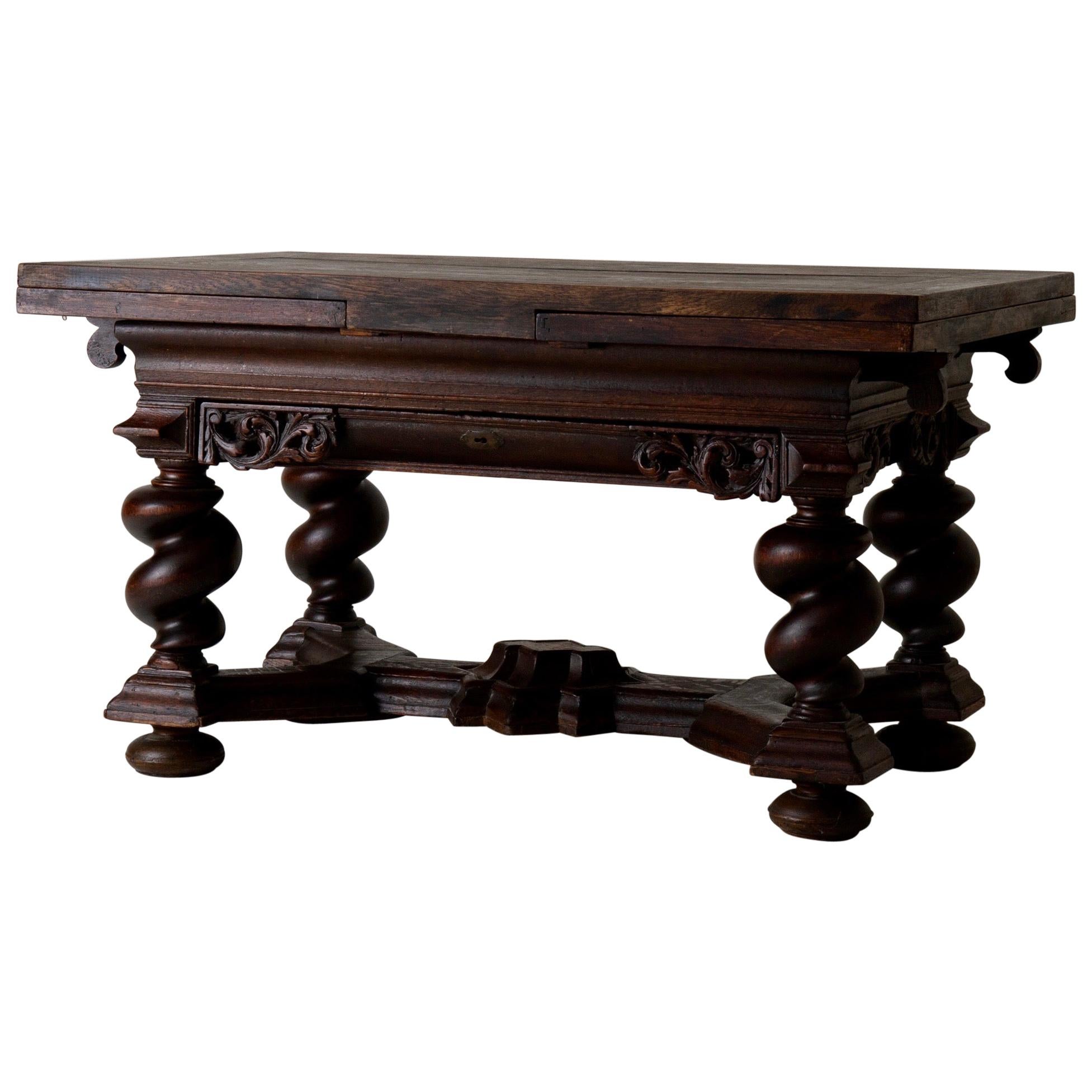 Table Extendable Swedish Baroque Oak Swedish