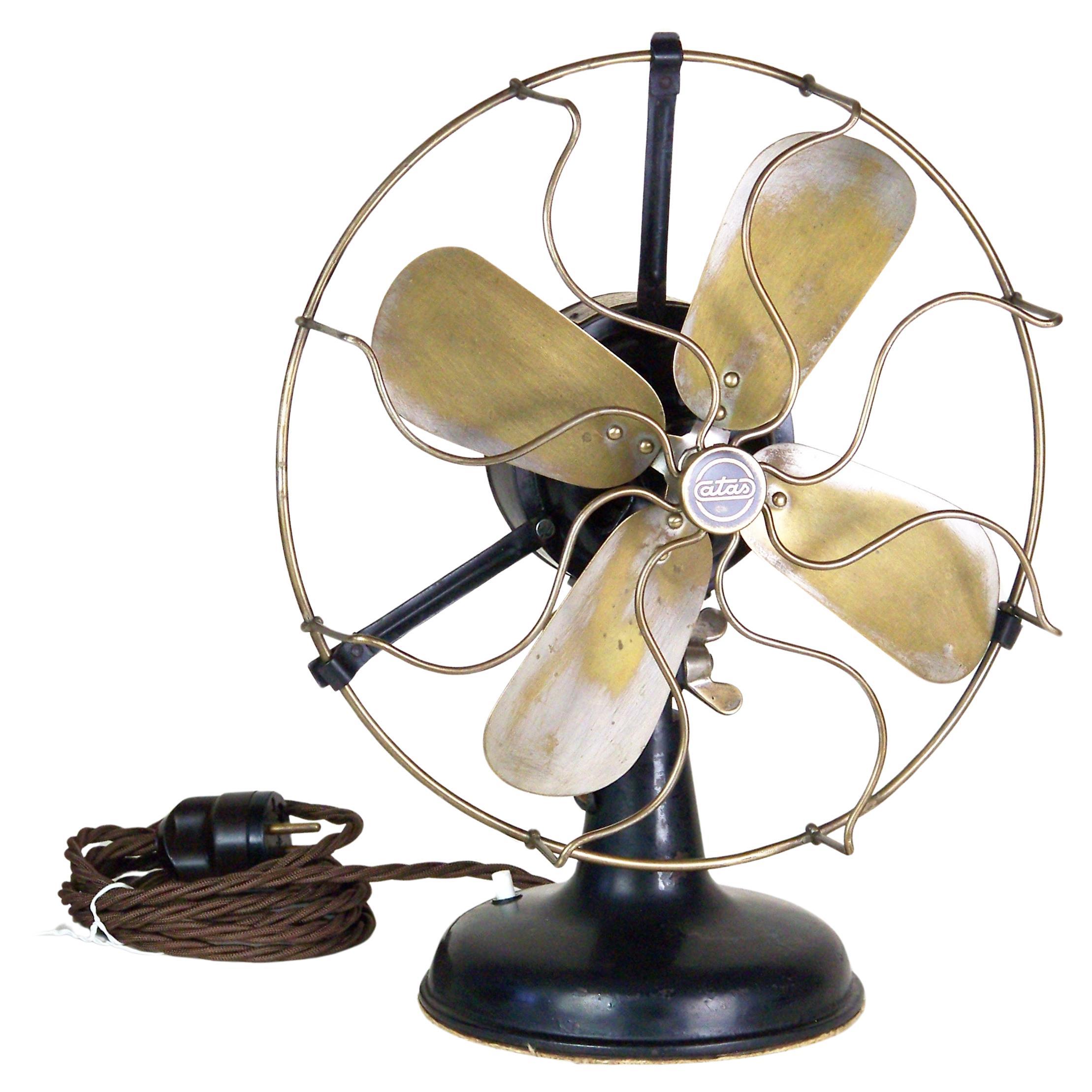 Table fan ATAS, 220V - 1930s For Sale