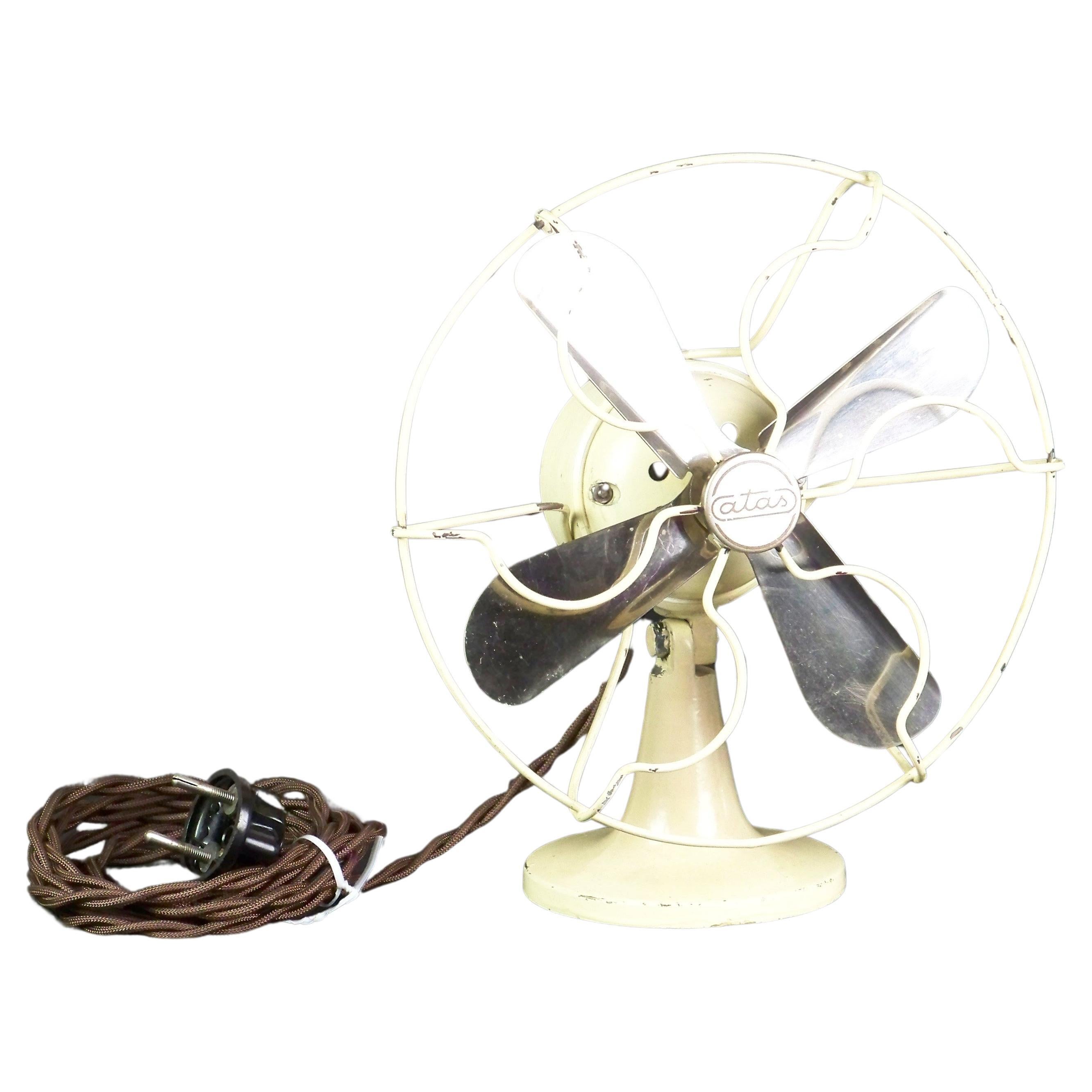 Table fan ATAS, 220V - 1940s For Sale