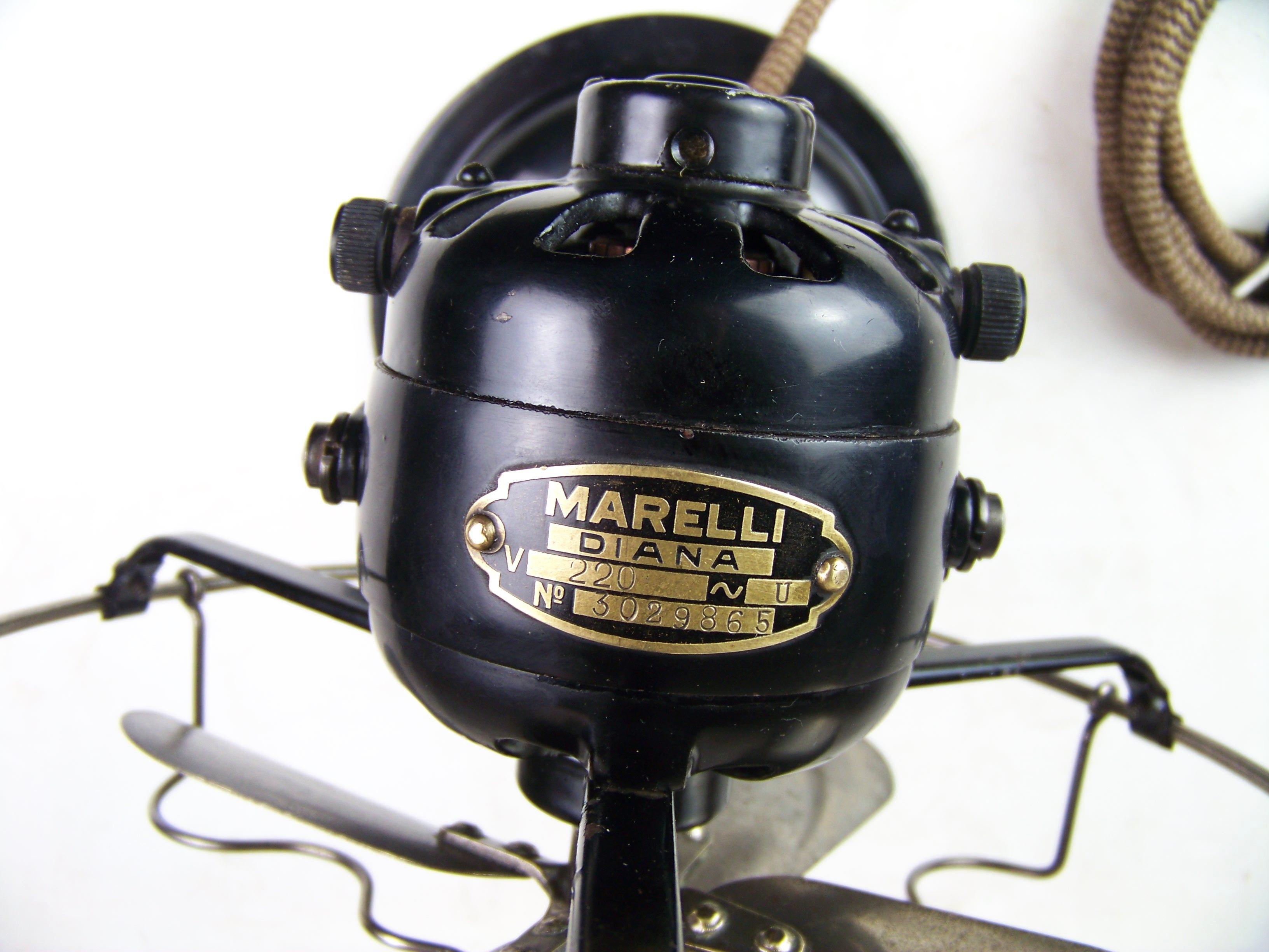 Table fan MARELLI, 220V - Italy, 1930s For Sale 1