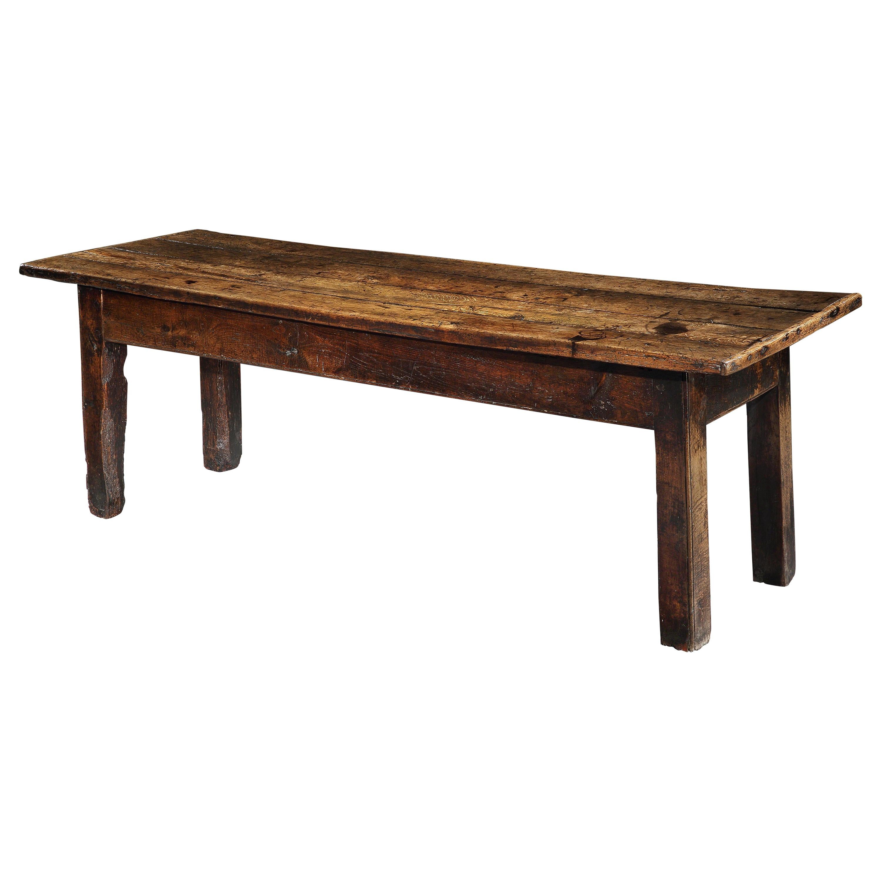 Table, Farmhouse, Dining, Refectory, Oak, 18th Century Vernacular Folk, Country