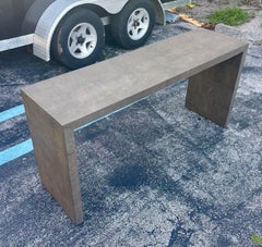 1980s Vintage Modern Faux Shagreen Console Table - Karl Springer Style