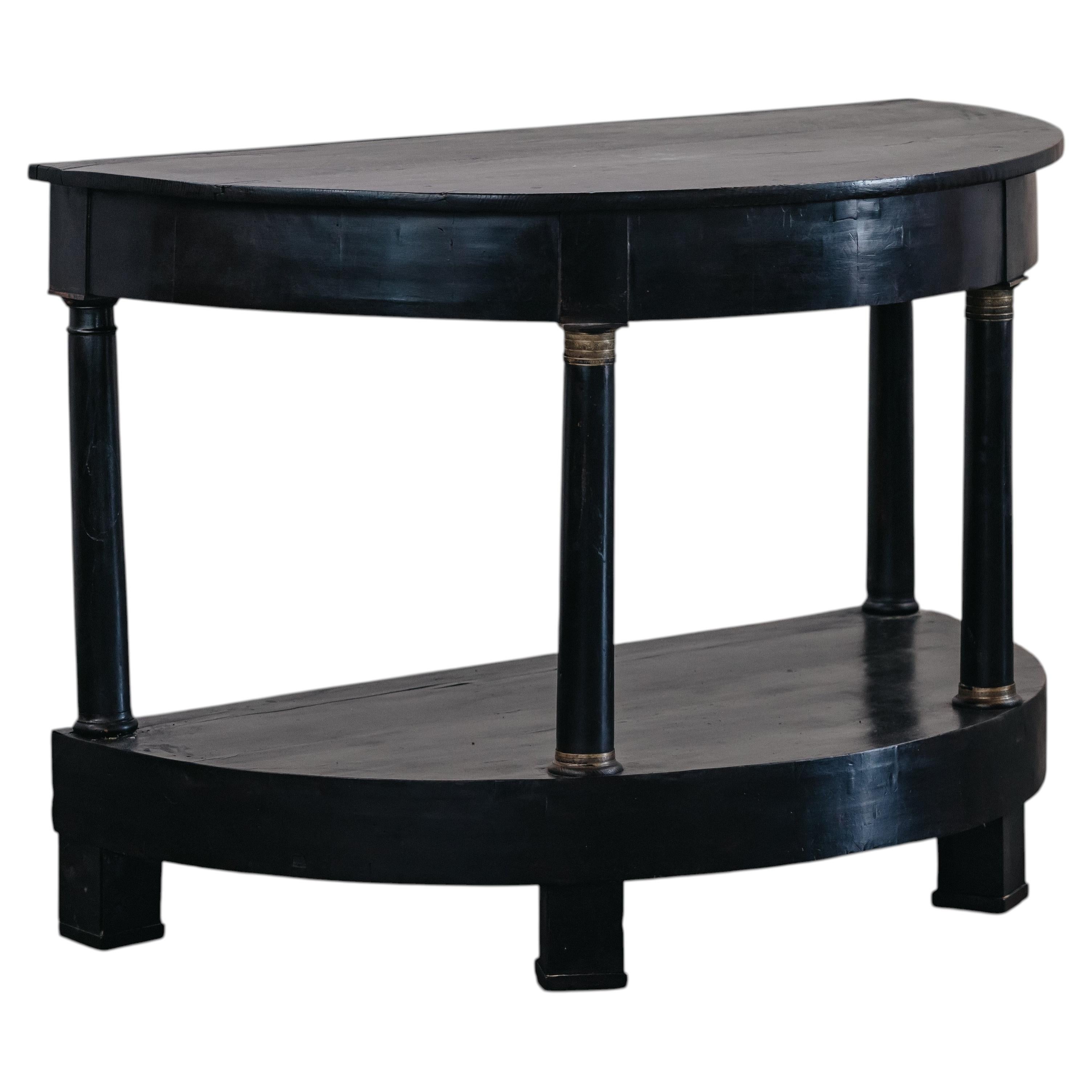 Antique Demi-lune Console Table From France, Circa 1850 For Sale