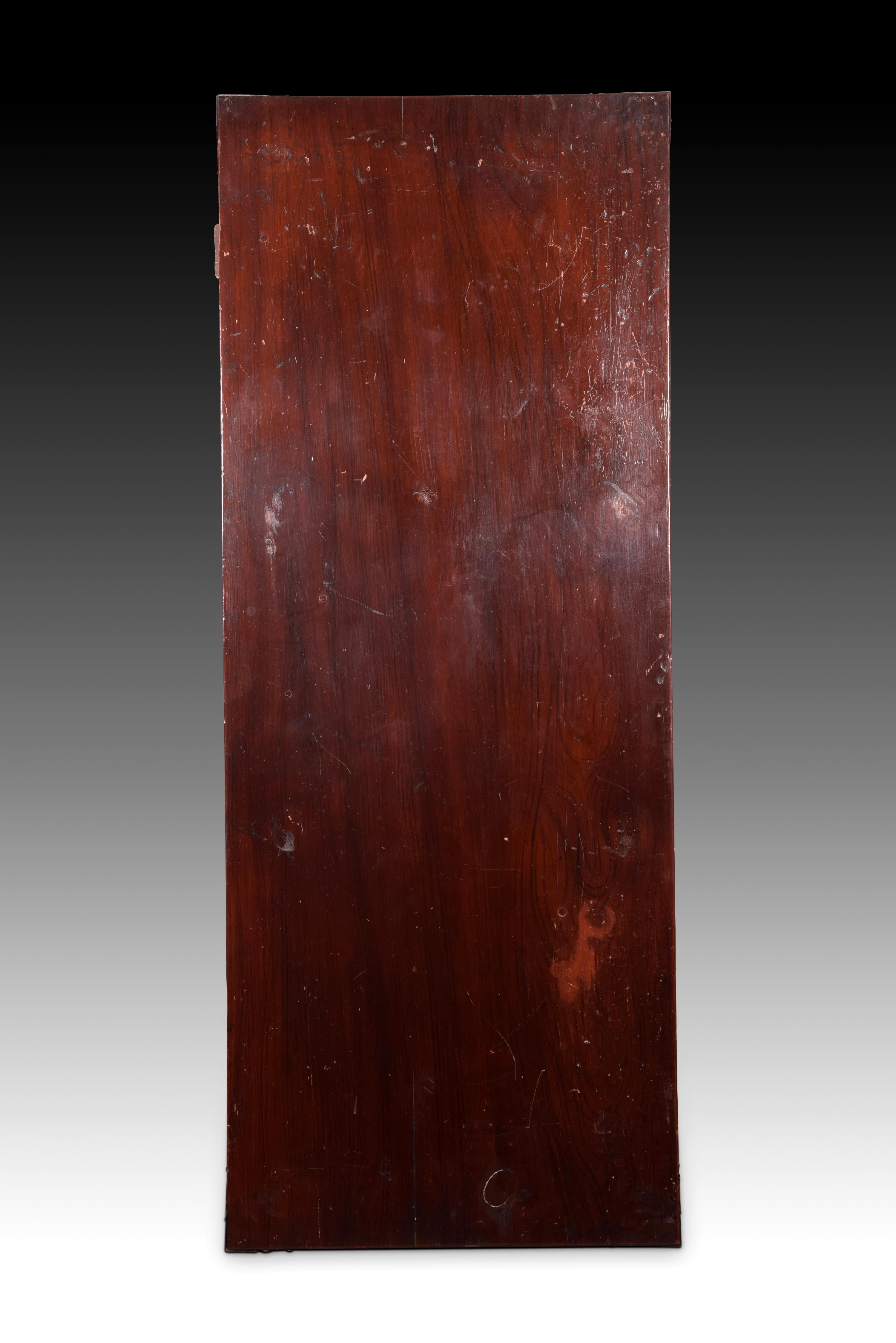 Table de bureau espagnole en pin et bois de hêtre, fer, 18ème siècle État moyen - En vente à Madrid, ES