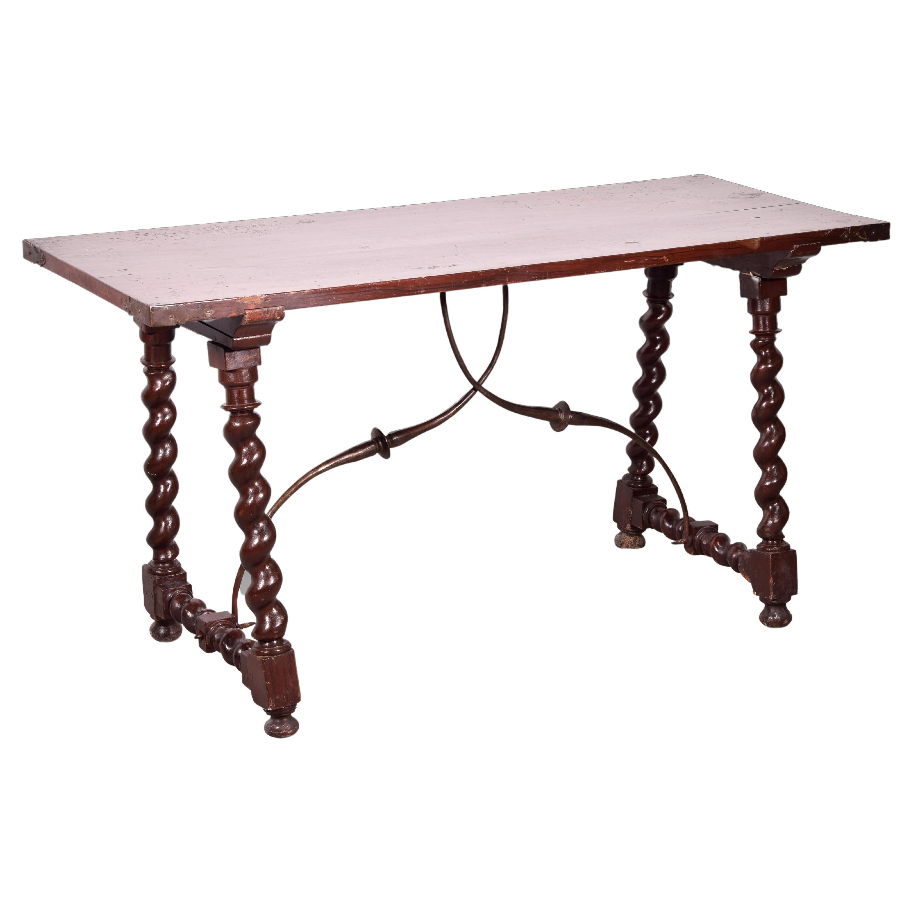 Table for Spanish Desk, Pine and Beech Tree Wood, Iron, 18th Century For Sale