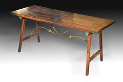 Table for Spanish Desk, Rosewood, Wood, Wrought Iron, Spain, 18th Century