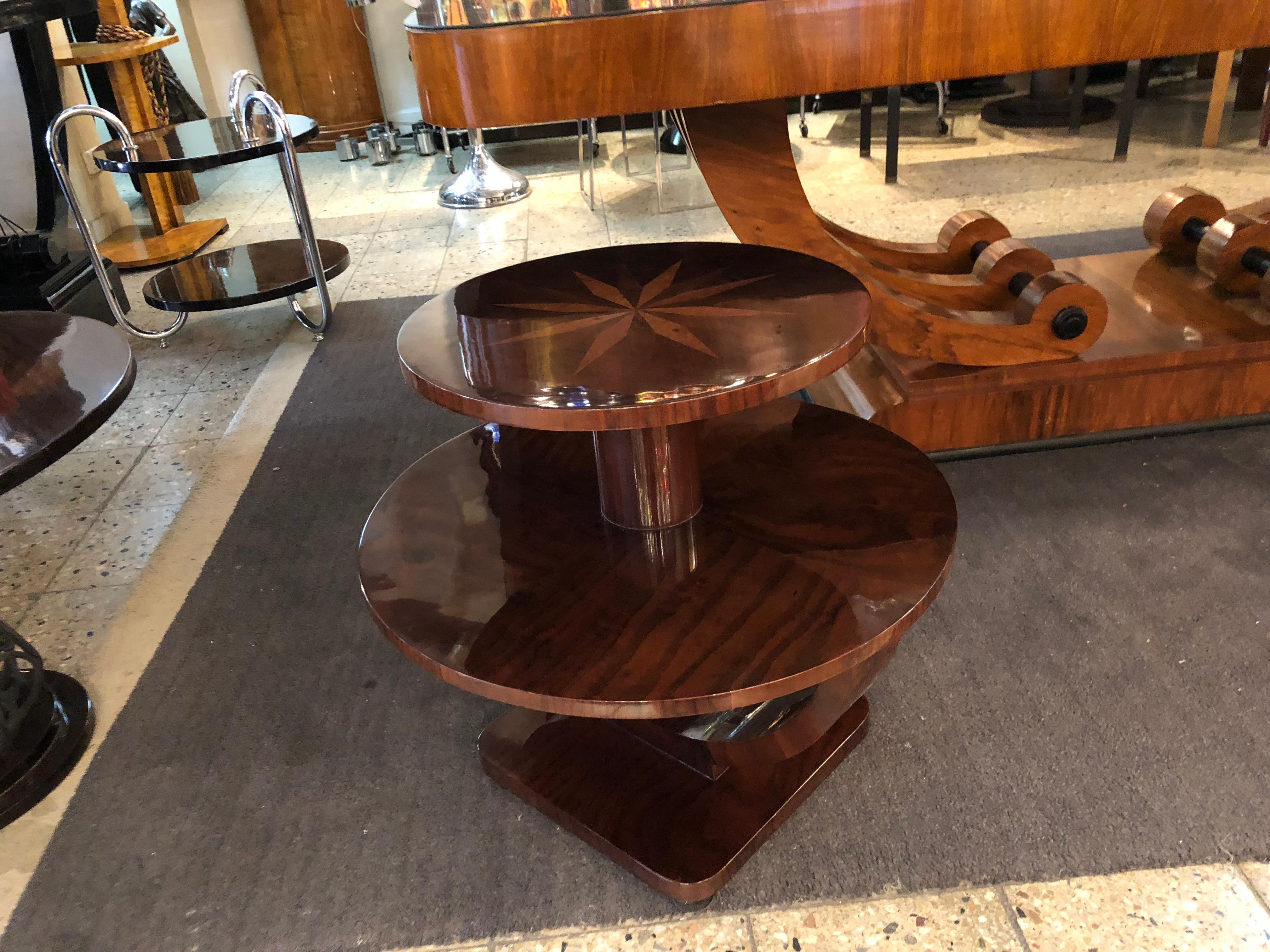 French Table, France, 1920, in Wood and Marquetry For Sale