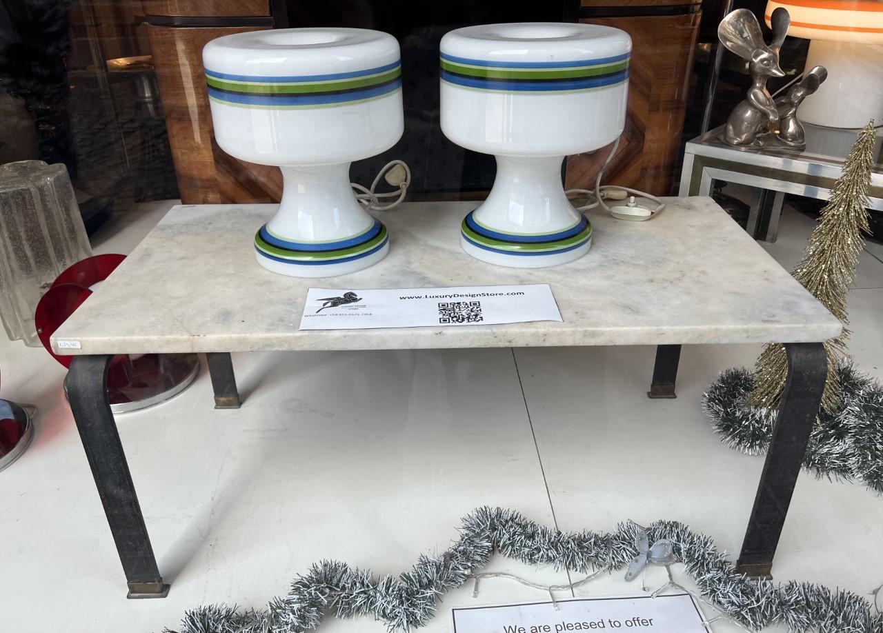 Table, France, 1930, in Marble and Iron, Art Deco For Sale 2