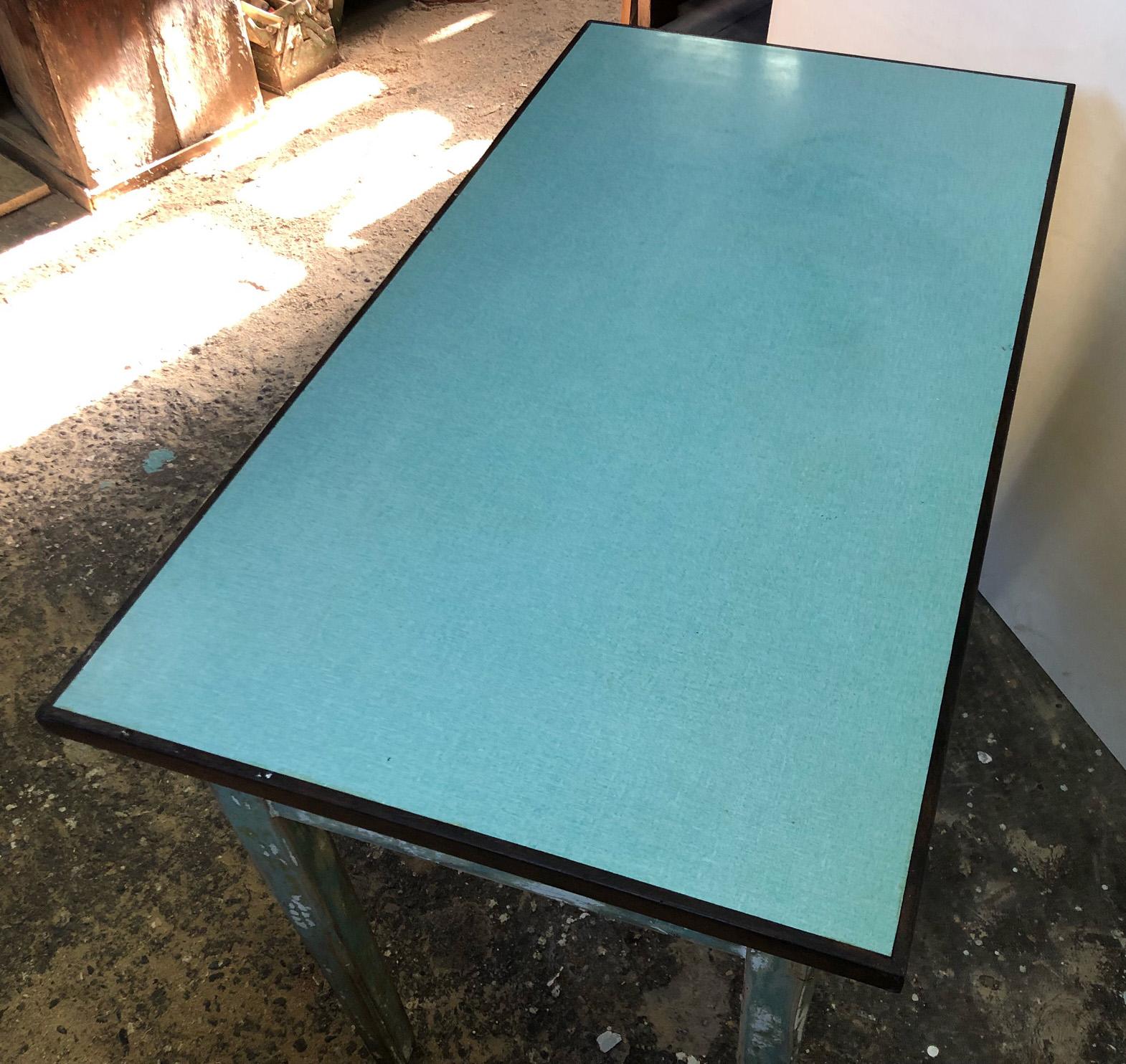 Table from 1950 Original Tuscan Green White Shaded, with Top in Formica on Fir 1