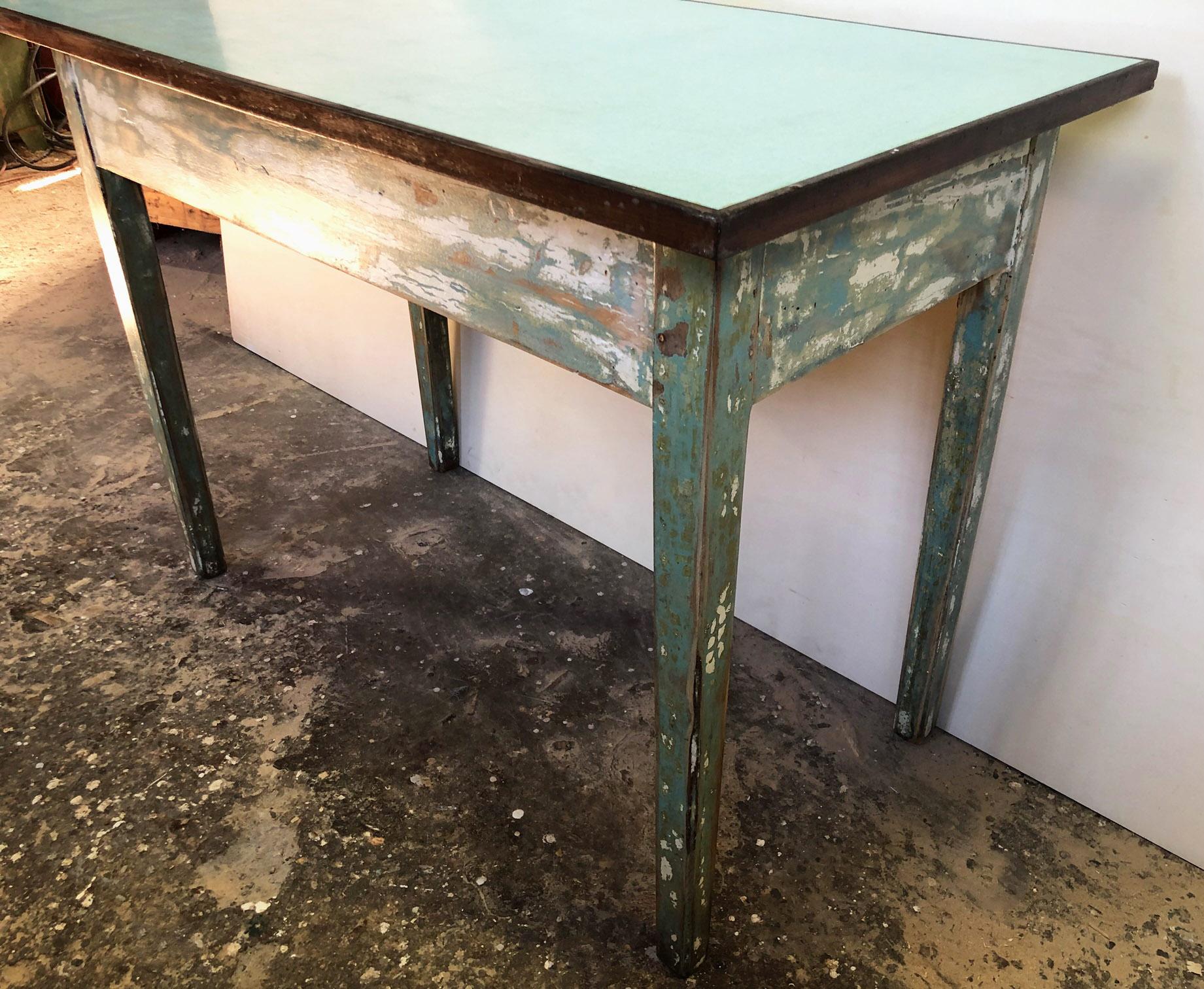 green formica table