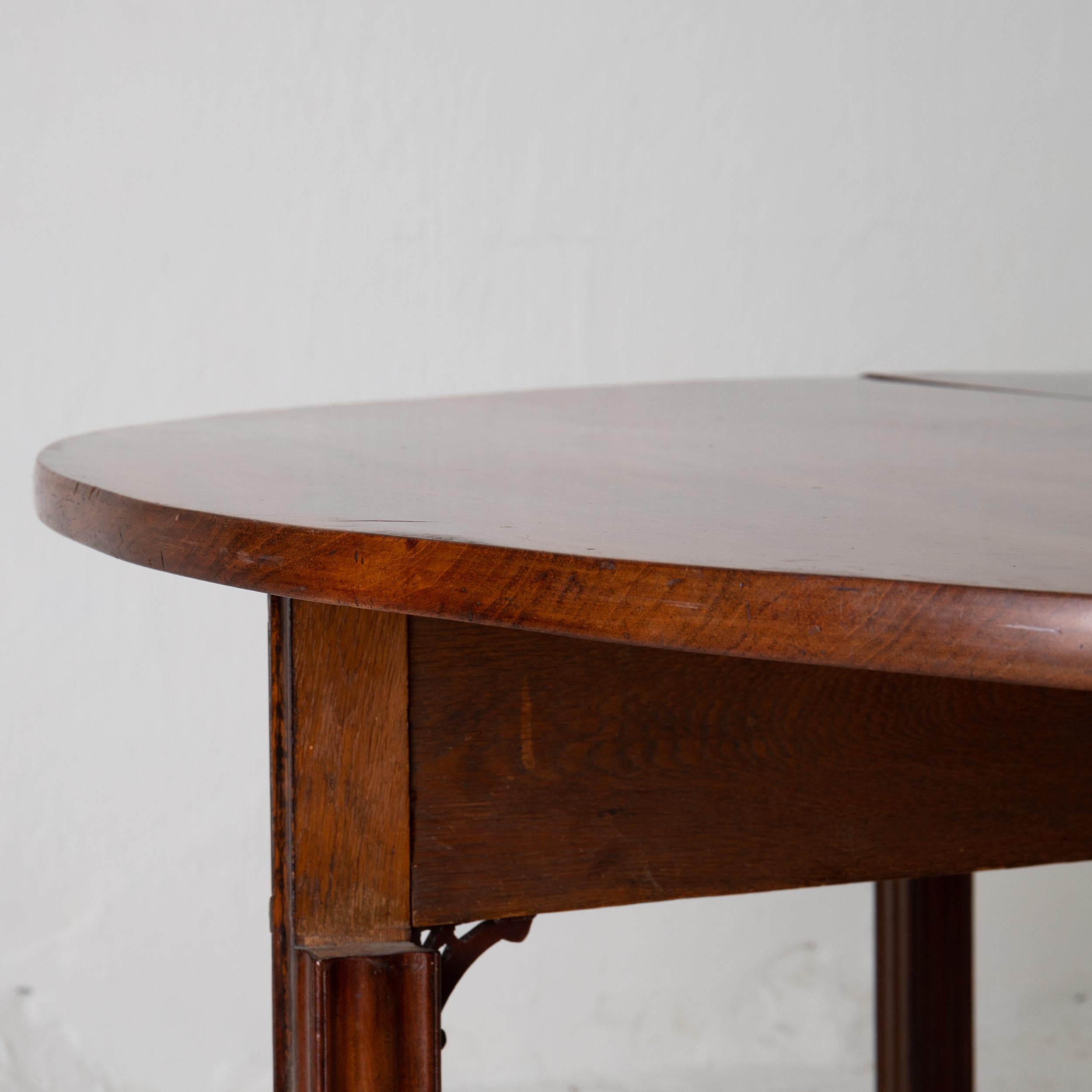 Table Game Table Gustavian Swedish Demi Lune Mahogany Brown, Sweden For Sale 14