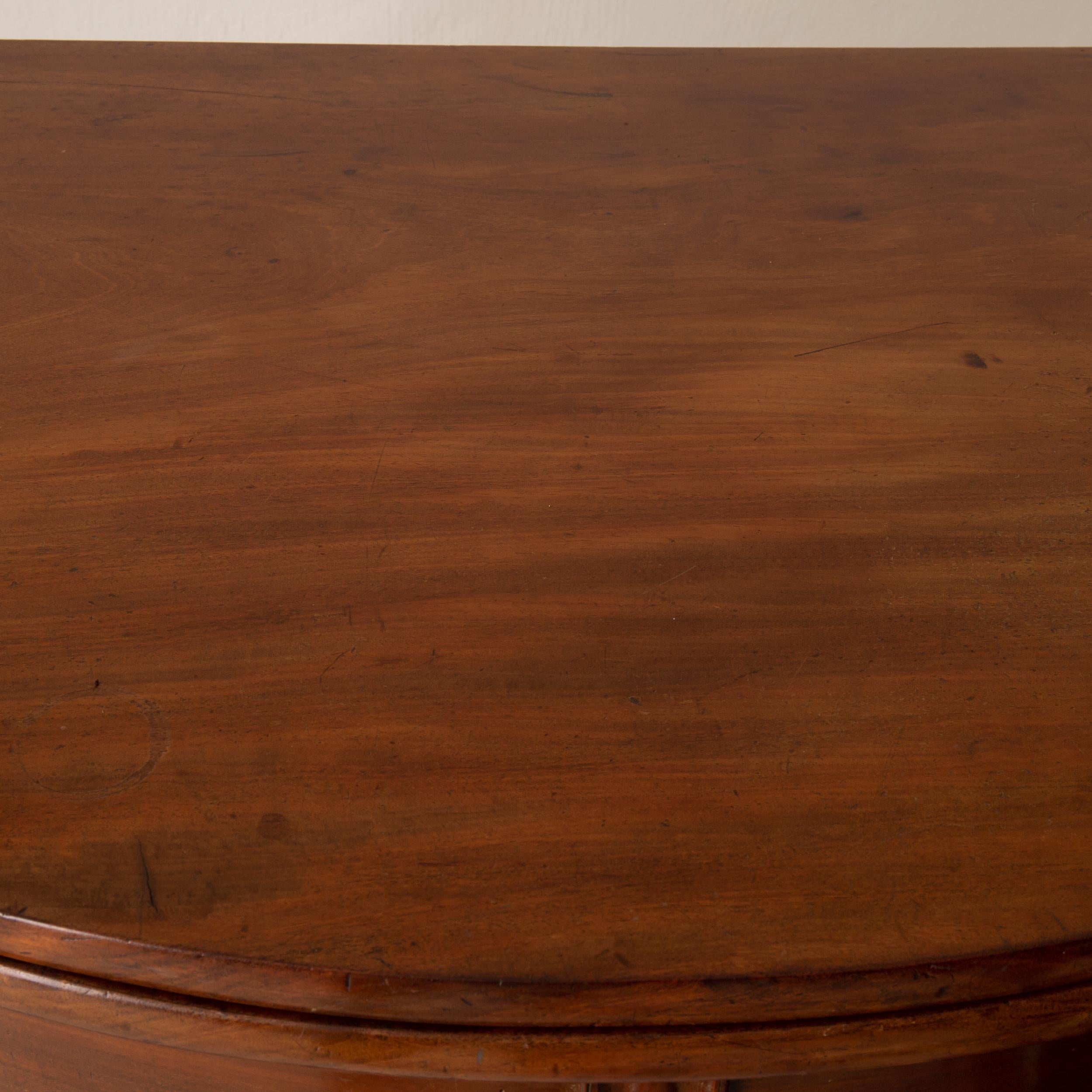 Table Game Table Gustavian Swedish Demi Lune Mahogany Brown, Sweden For Sale 2