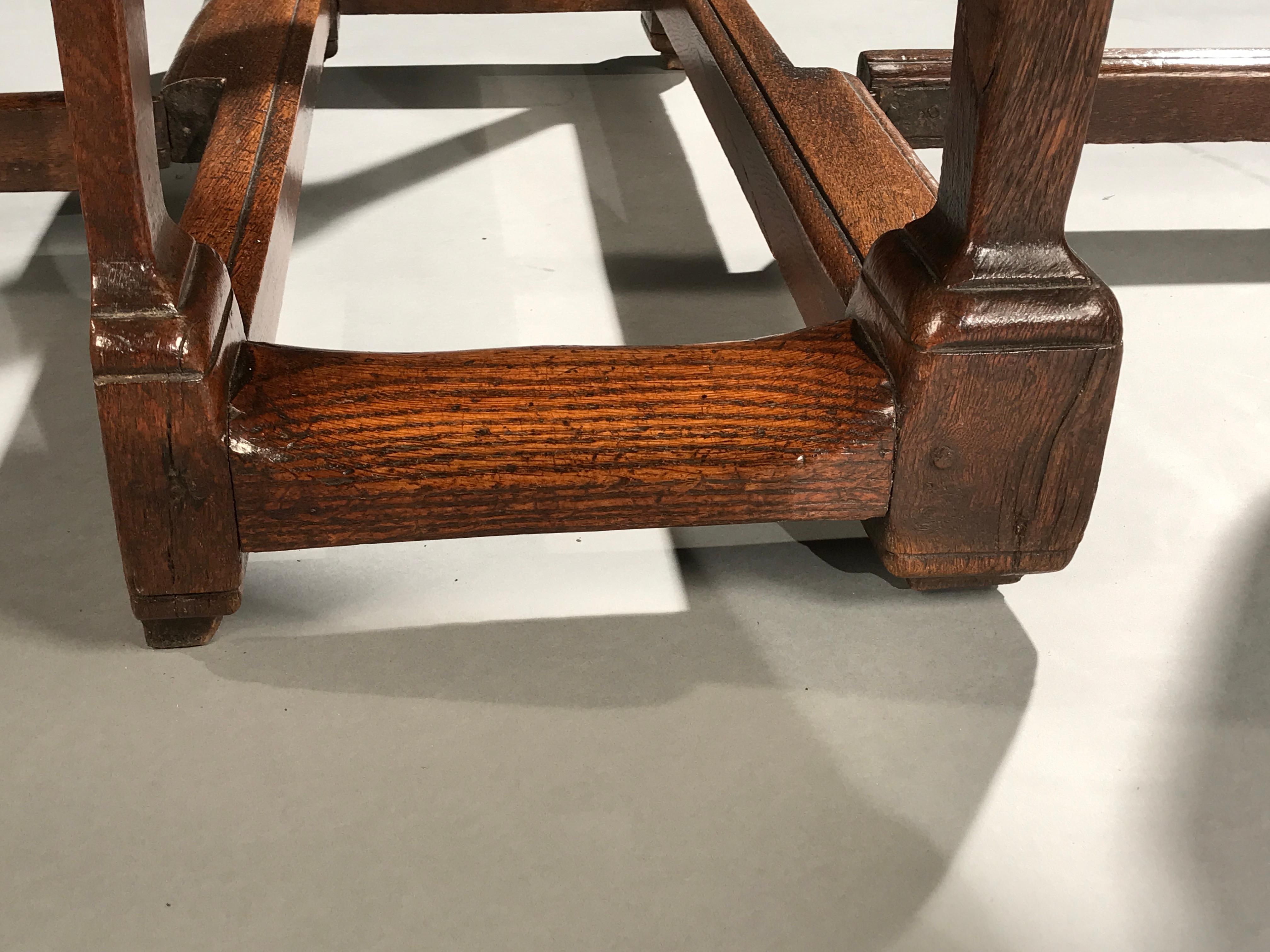 Joinery Table Gateleg Oval Oak Flemish Split Leg 5ft Original Ironwork Architetural  For Sale