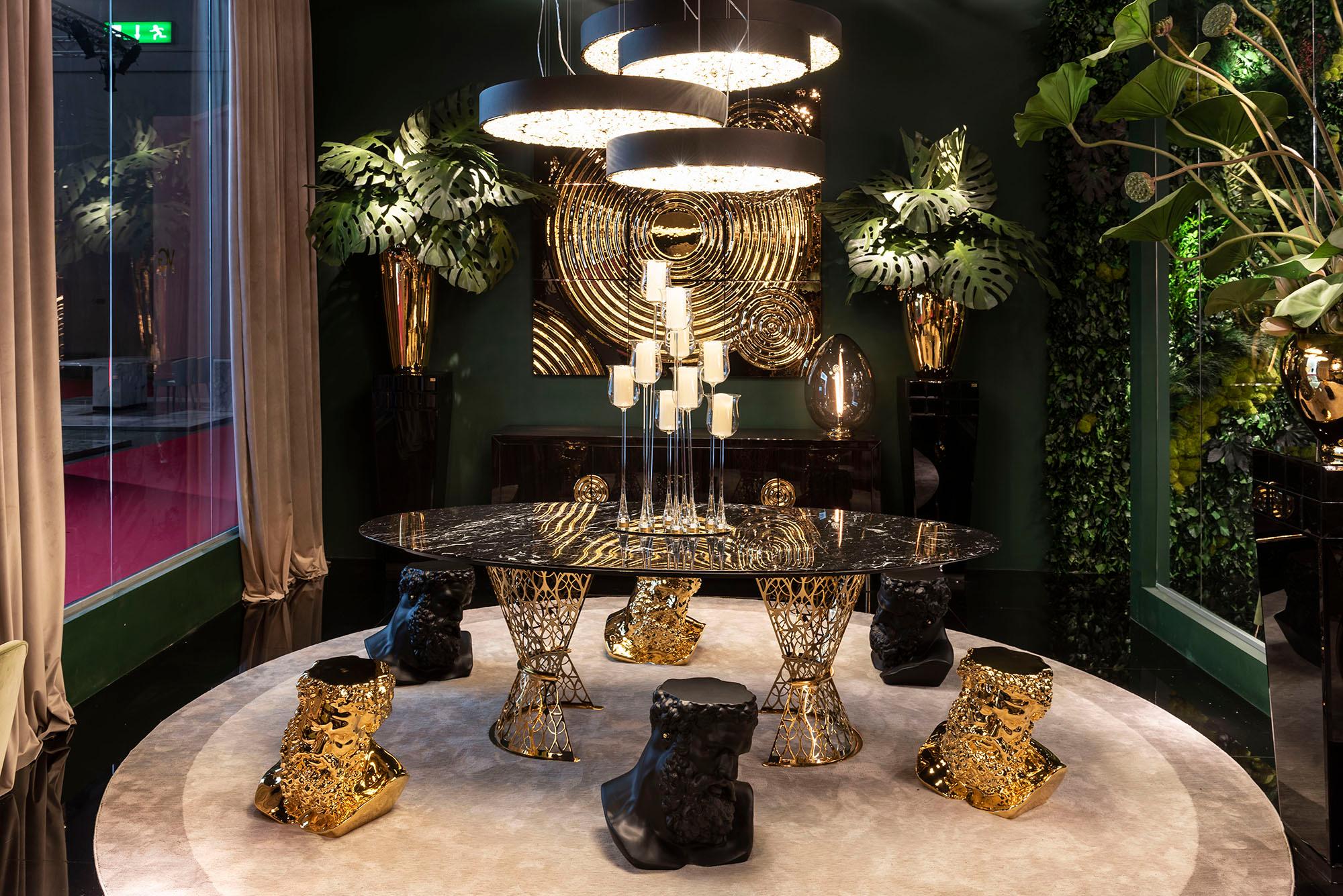 XXIe siècle et contemporain Table Gatsby, marbre et arabesque, Italie en vente