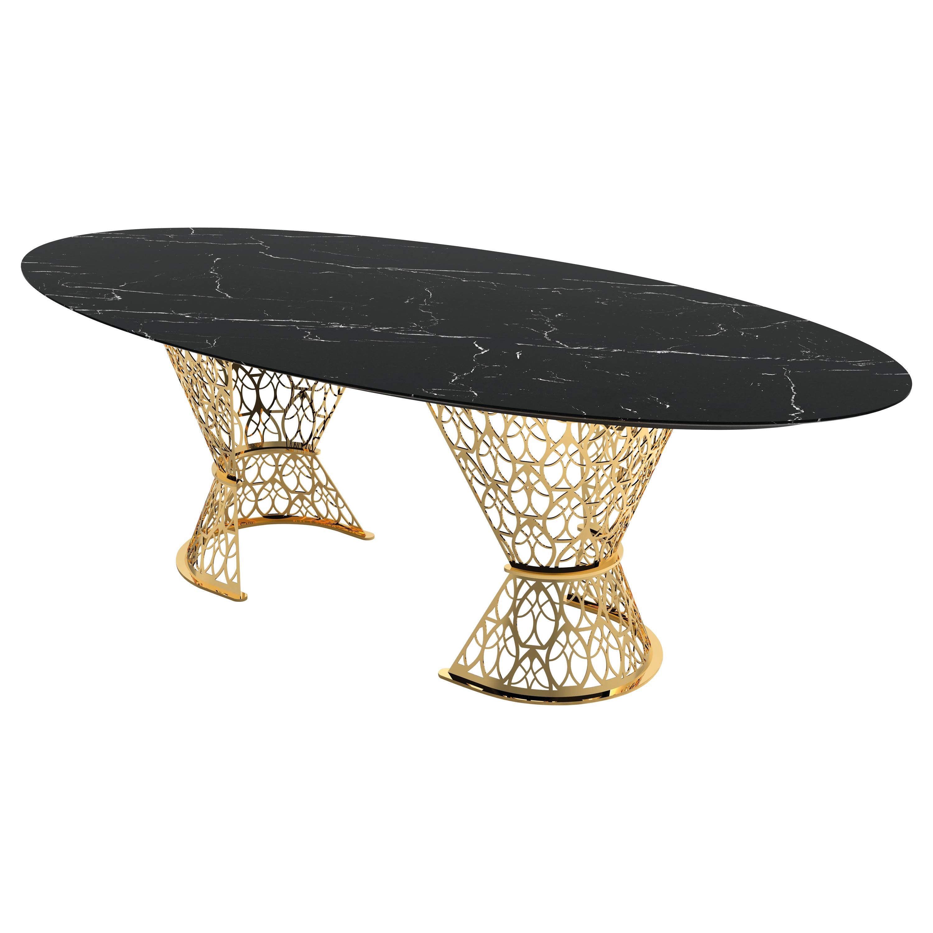 Table Gatsby, marbre et arabesque, Italie