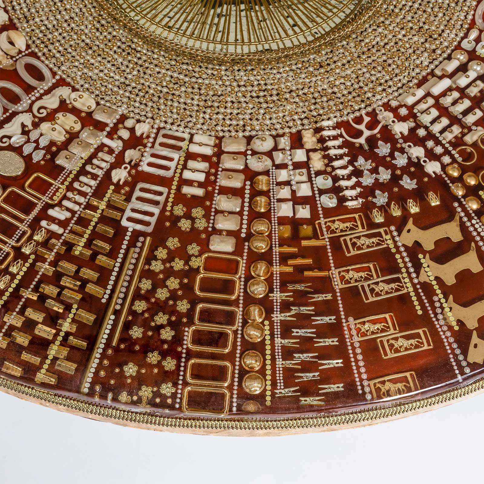 Mesa Geometrie en Lacca E Oro con Tablero Collaged de Emanuela Crotti Siglo XXI y contemporáneo en venta