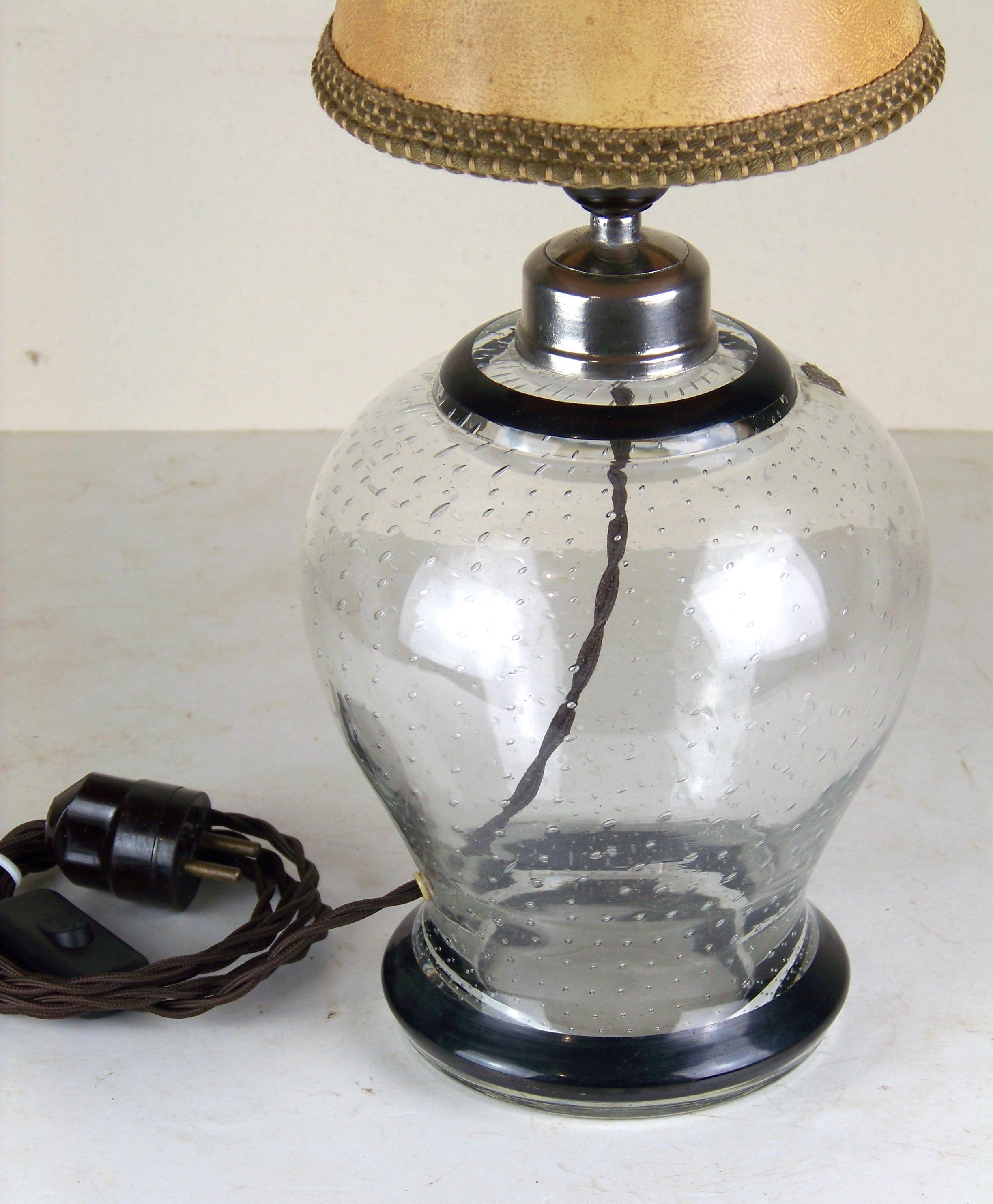 Mid-Century Modern Table Glass Lamp - A.Sch. Sudetenland, 1938-1945 For Sale