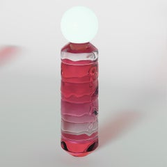 Table Glass Lamp “Navazi” 200x790 mm Modern Blown Lighting with Glass Sphere