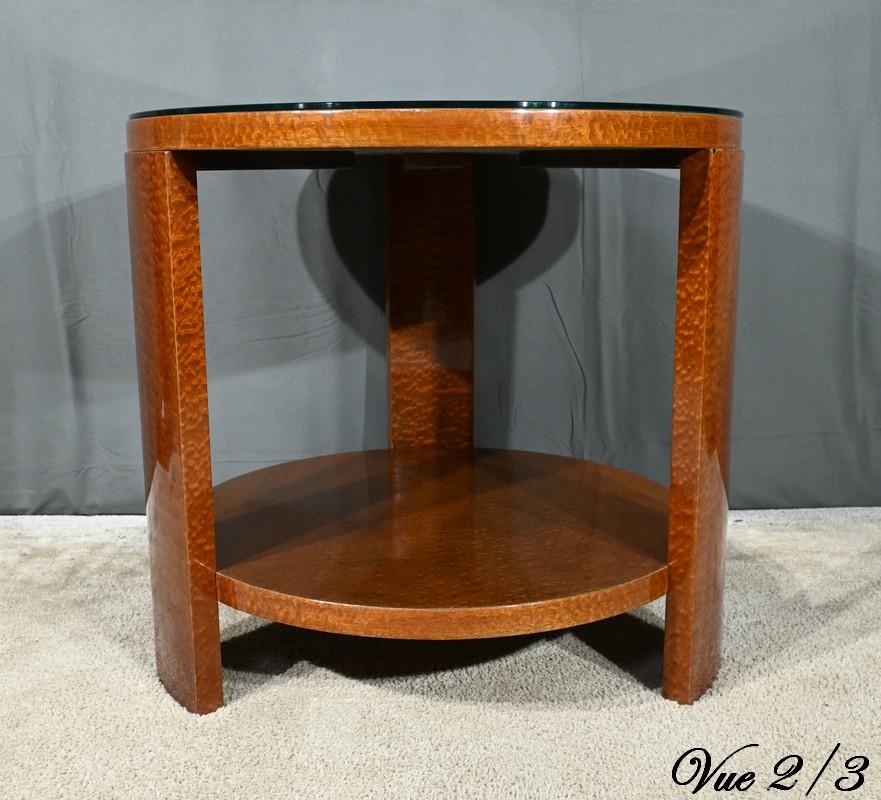 Table Guéridon en loupe d'Amboyna, époque Art Déco - 1930 en vente 9