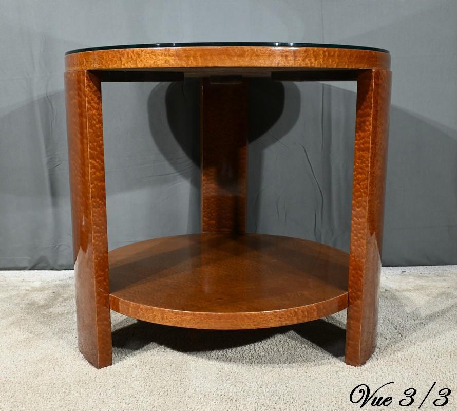 Table Guéridon en loupe d'Amboyna, époque Art Déco - 1930 en vente 10
