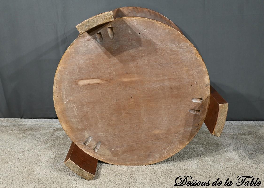 Table Guéridon en loupe d'Amboyna, époque Art Déco - 1930 en vente 11