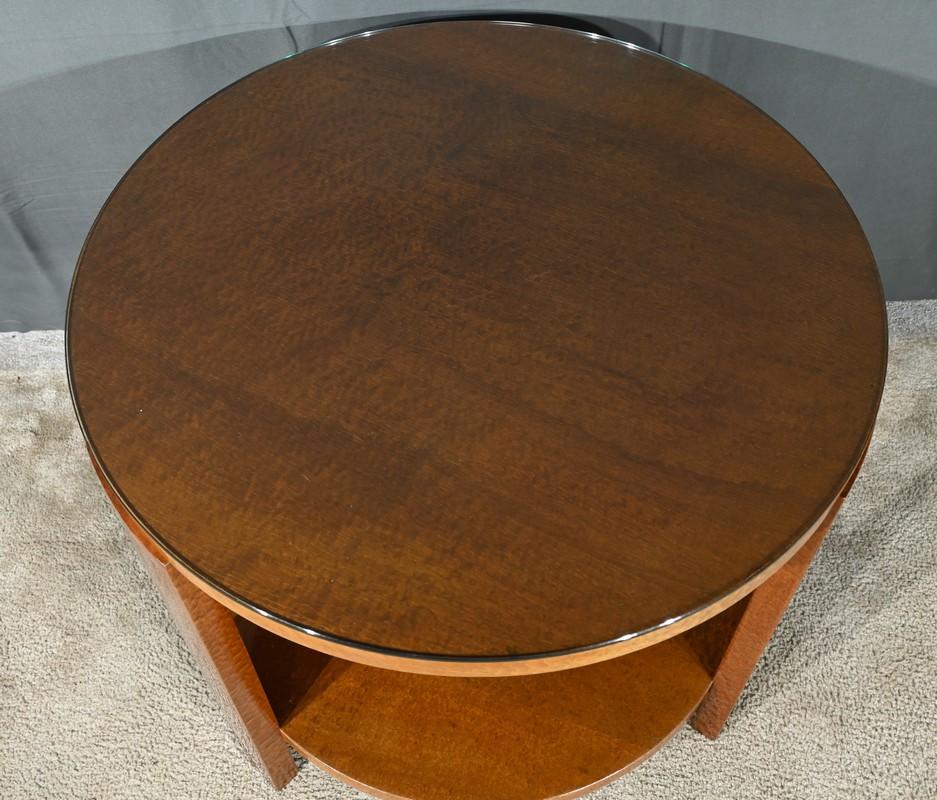 Table Guéridon en loupe d'Amboyna, époque Art Déco - 1930 Excellent état - En vente à HÉRIC, FR