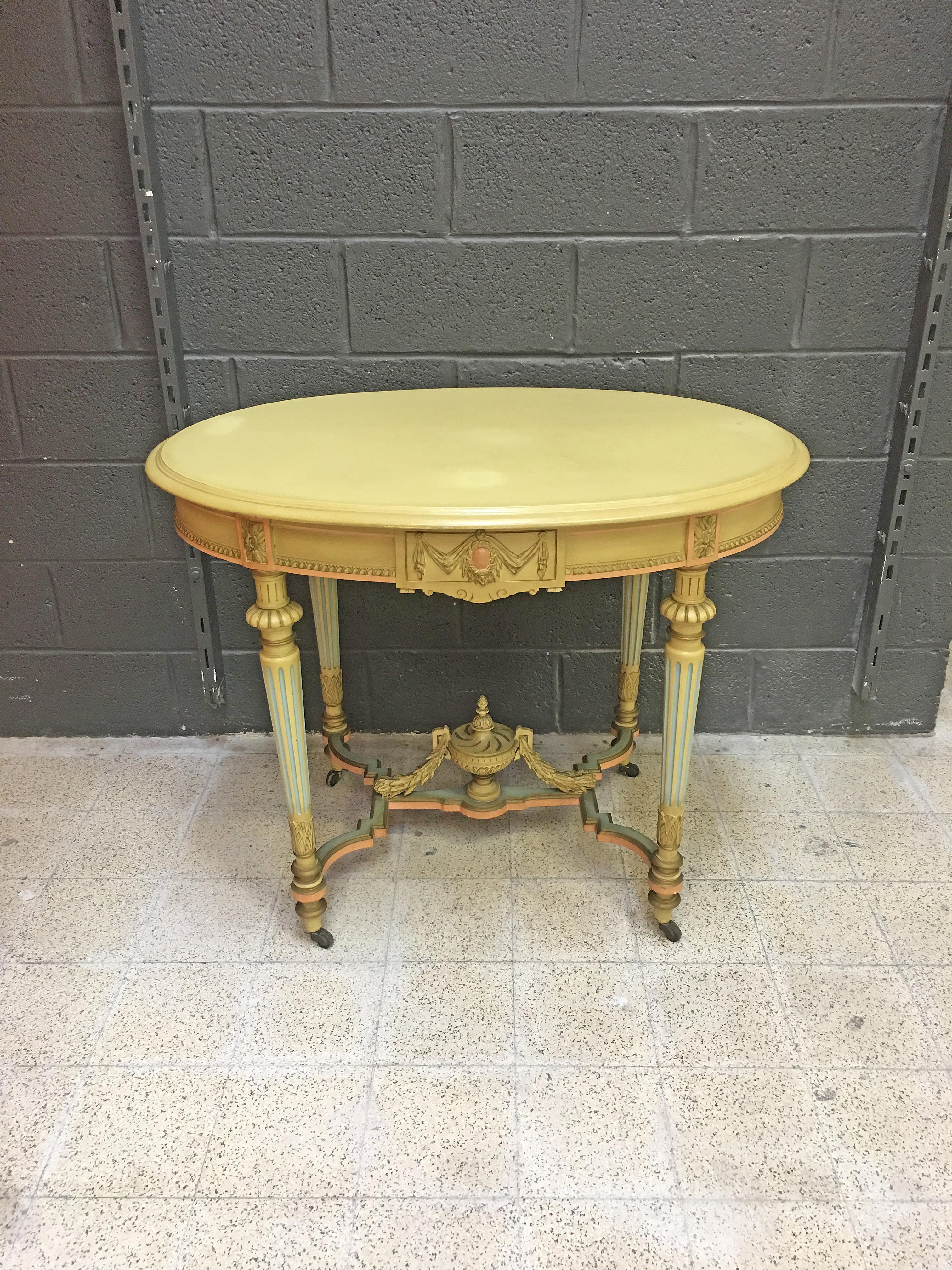 Table Gueridon, Louis XVI Style, Patinated Wood, circa 1900 For Sale 7