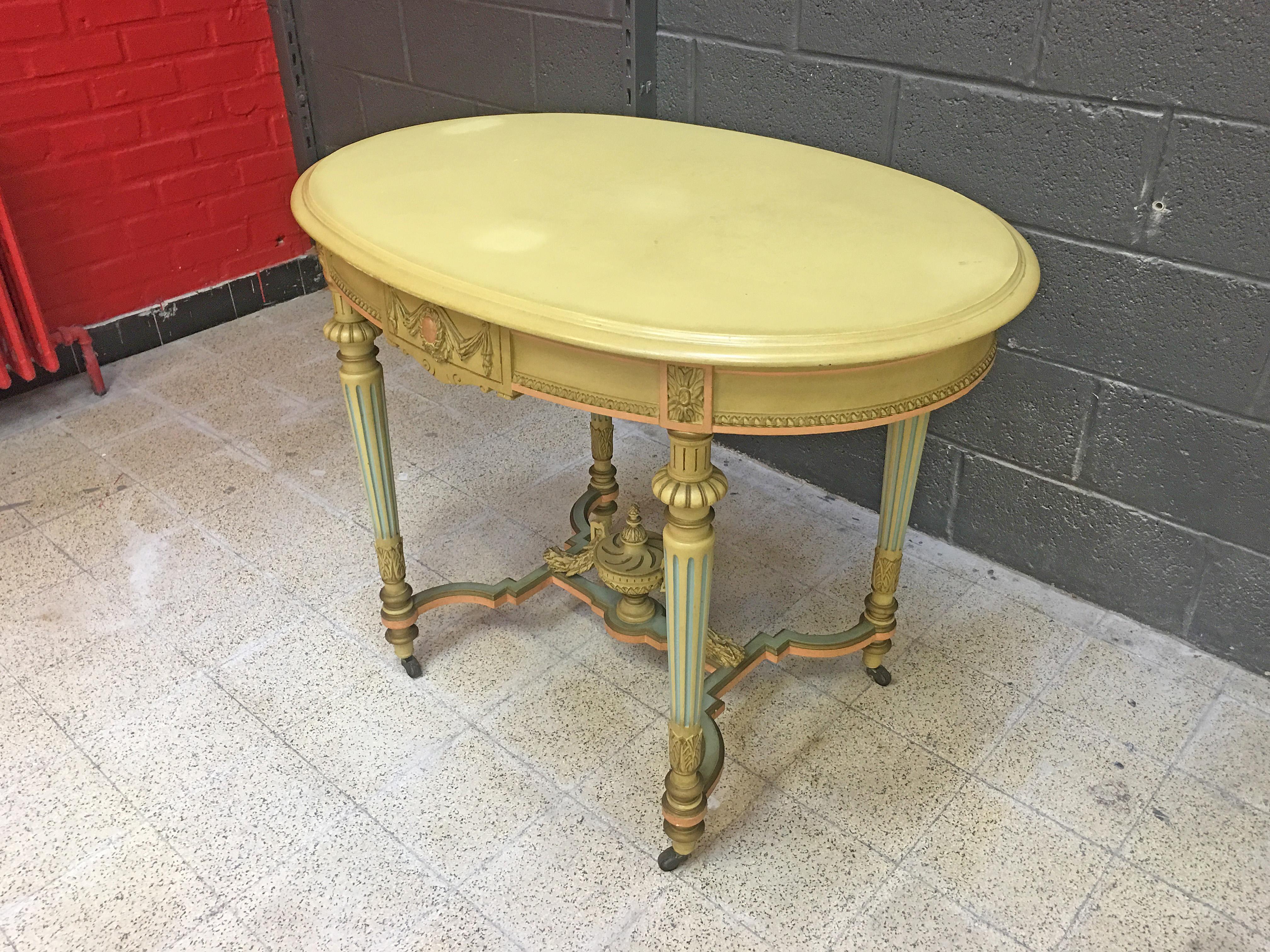 Table Gueridon, Louis XVI Style, Patinated Wood, circa 1900 For Sale 3