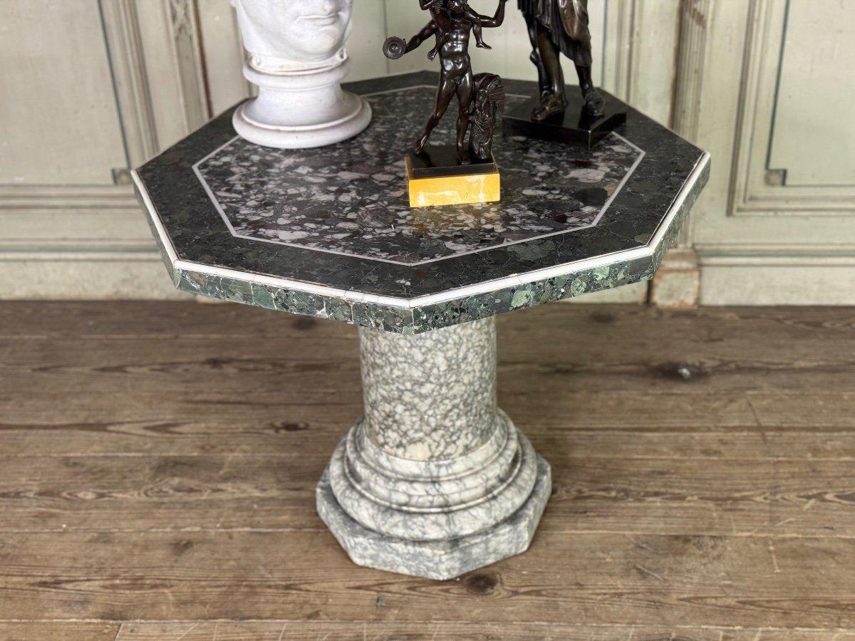 Table In Alabaster, Breccia Marble And Statuary White Circa 1880 For Sale 6