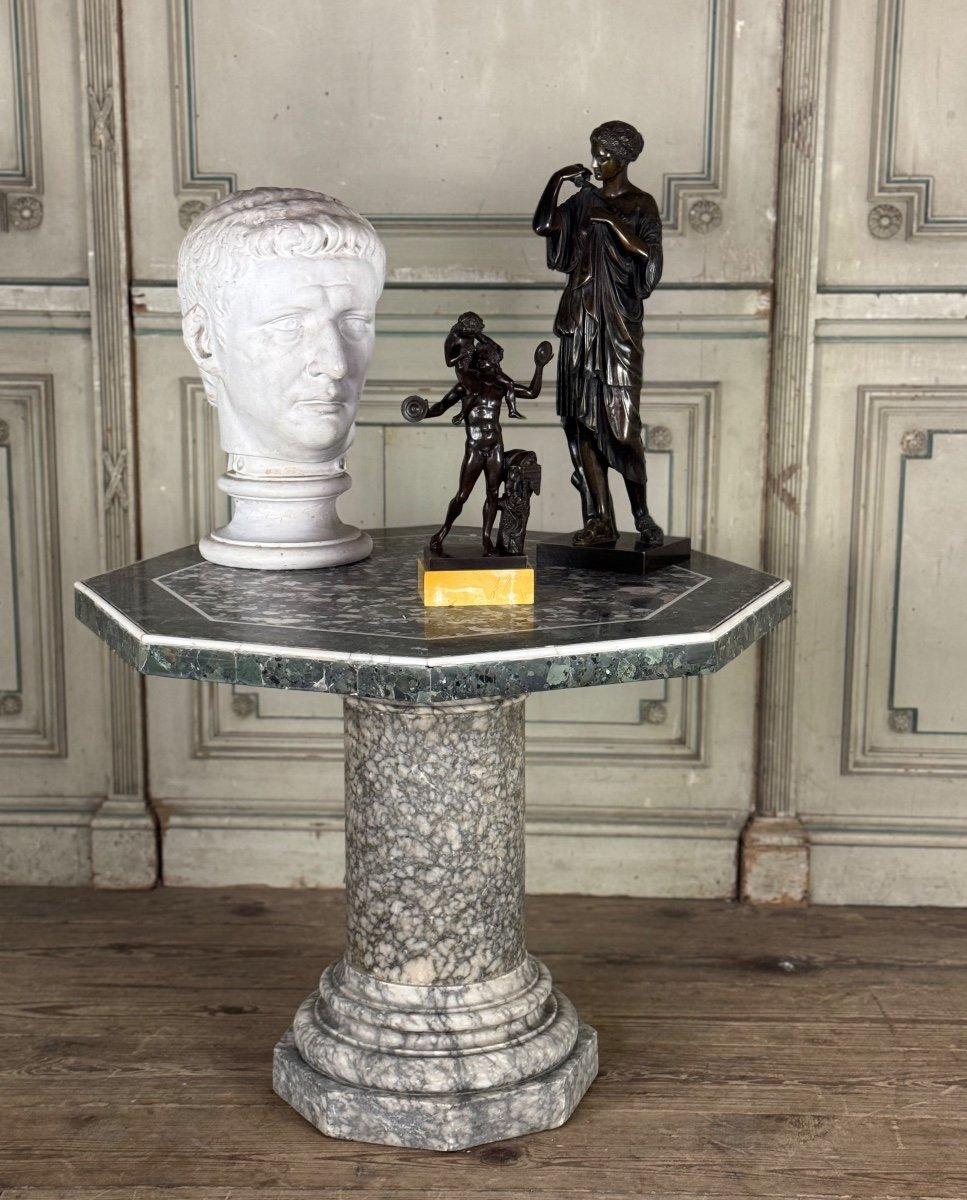 Greco Roman Table In Alabaster, Breccia Marble And Statuary White Circa 1880 For Sale