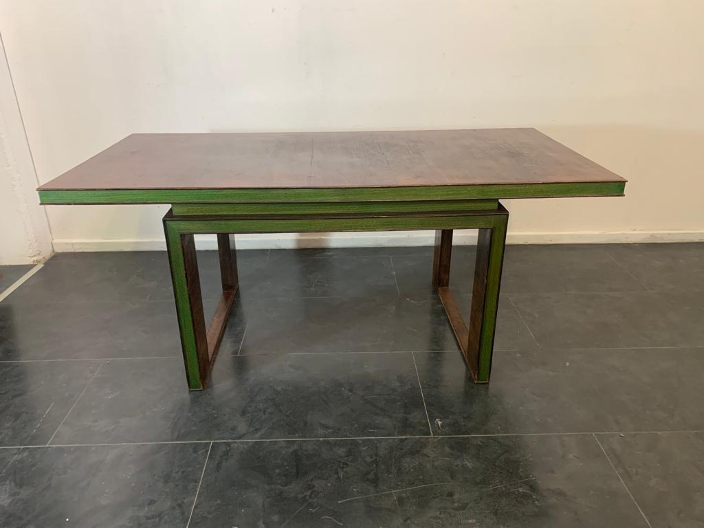 Tisch im Art-Déco-Stil aus Palisanderholz und grünem Ahornholz, 1940er Jahre im Zustand „Gut“ im Angebot in Montelabbate, PU