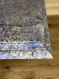 Tavolo in granito Azul Bahia e pietra Limoneuse, CIRCA 1980