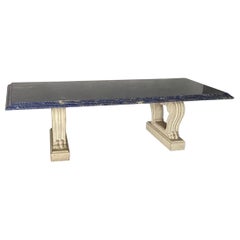 Table in Azul Bahia Granite and Limoneuse Stone, Circa 1980