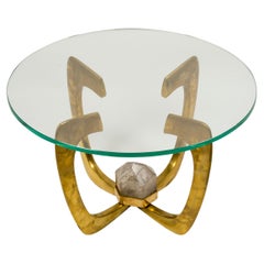 Table in Bronze with a Rock Crystal by Jacques Duval-Brasseur