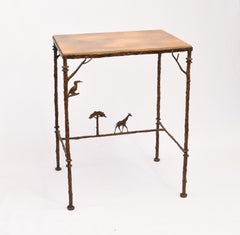 Table en bronze moulé sur le thème de l'Afrique