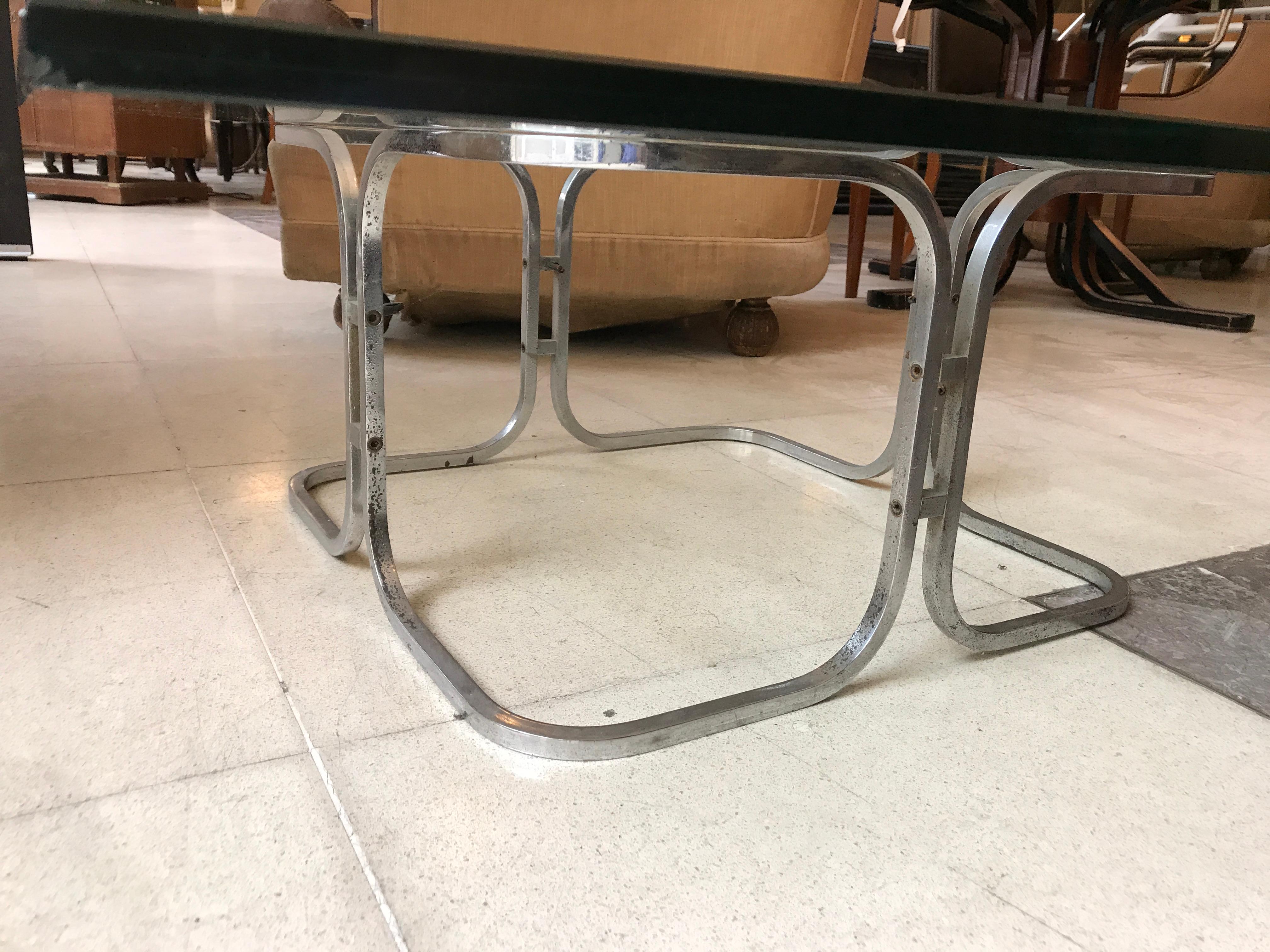 Table in Chrome and Glass, Italian, 1940 For Sale 1