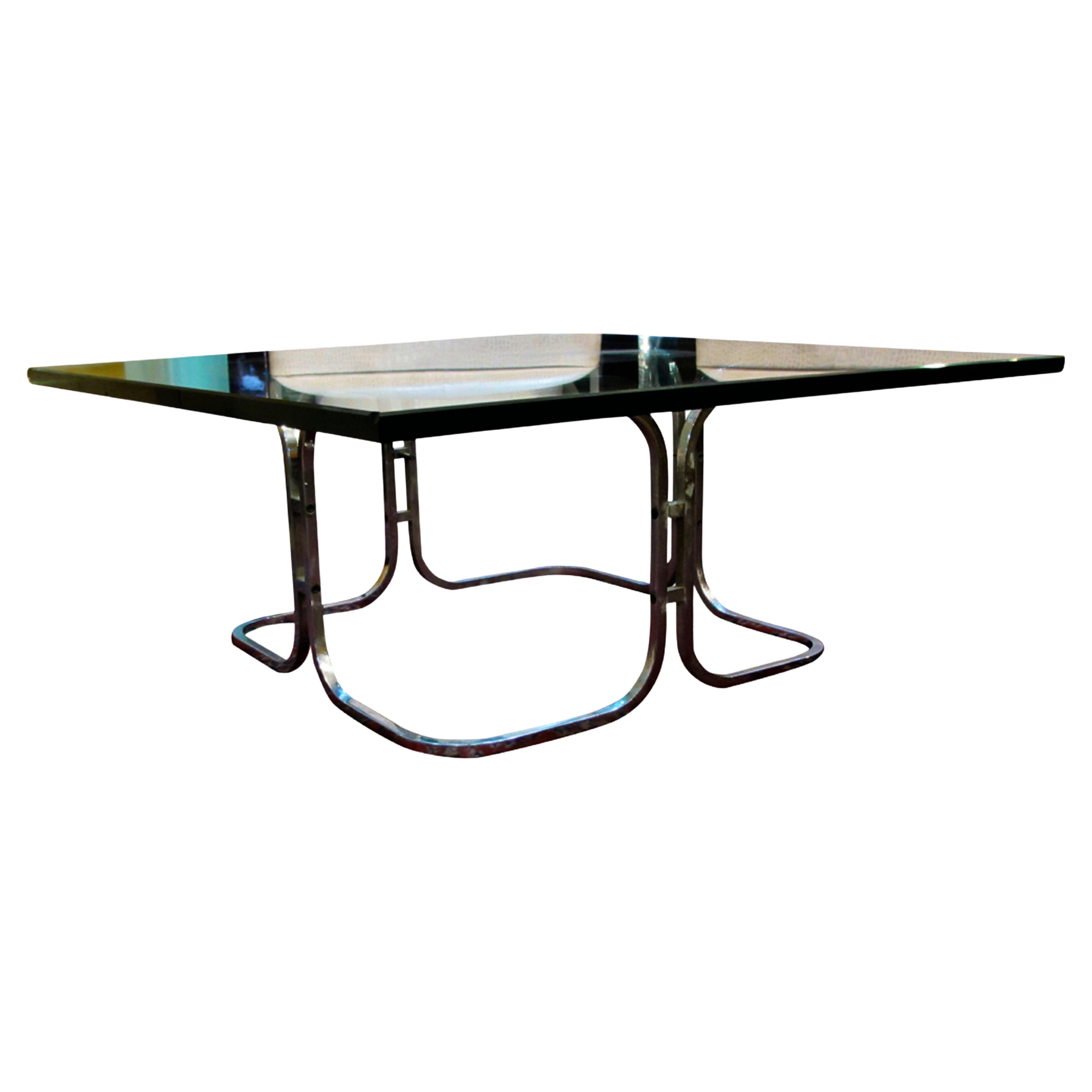 Table in Chrome and Glass, Italian, 1940 For Sale