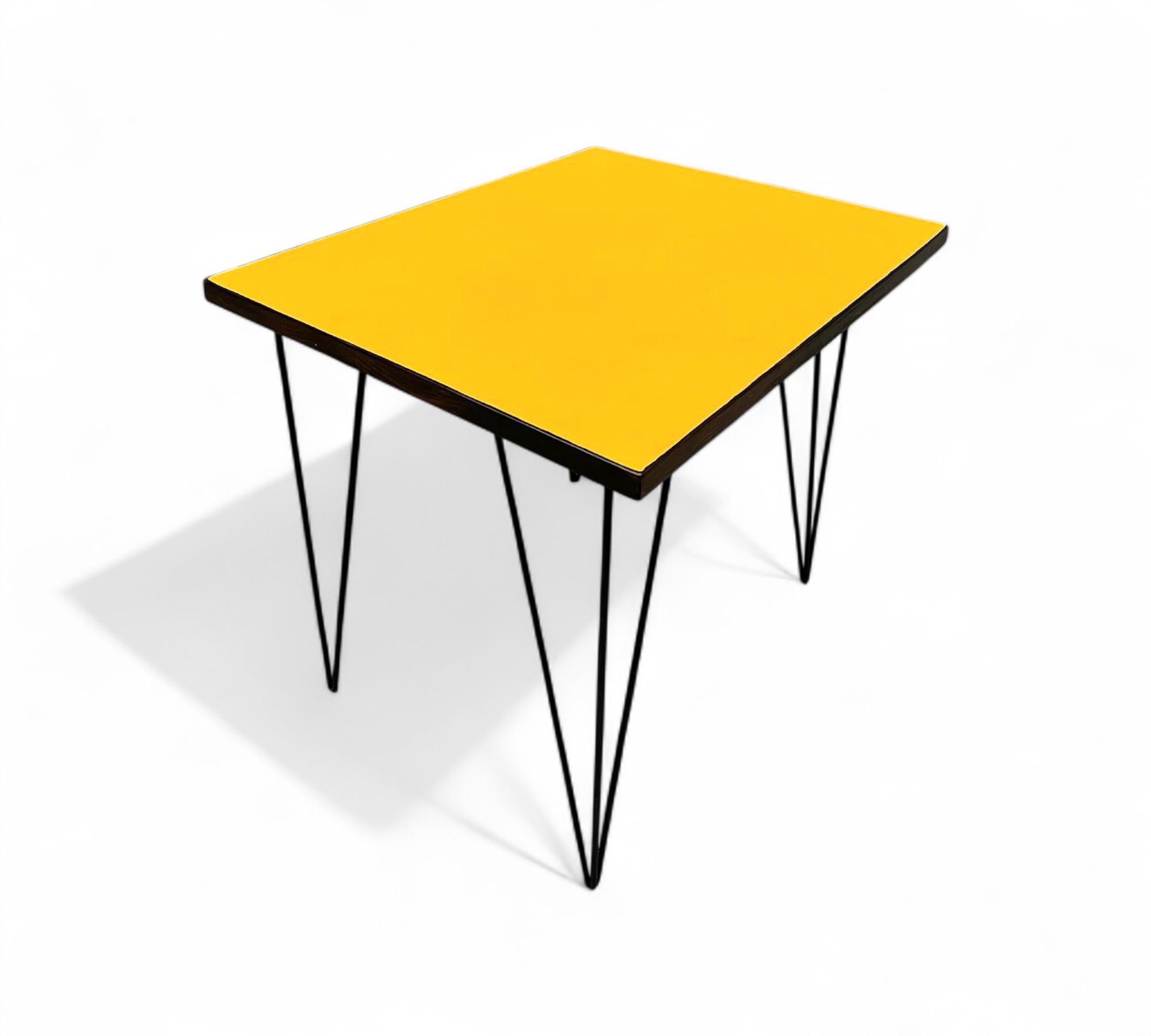 20th Century Table in Hardwood and Iron, c. 1950s For Sale