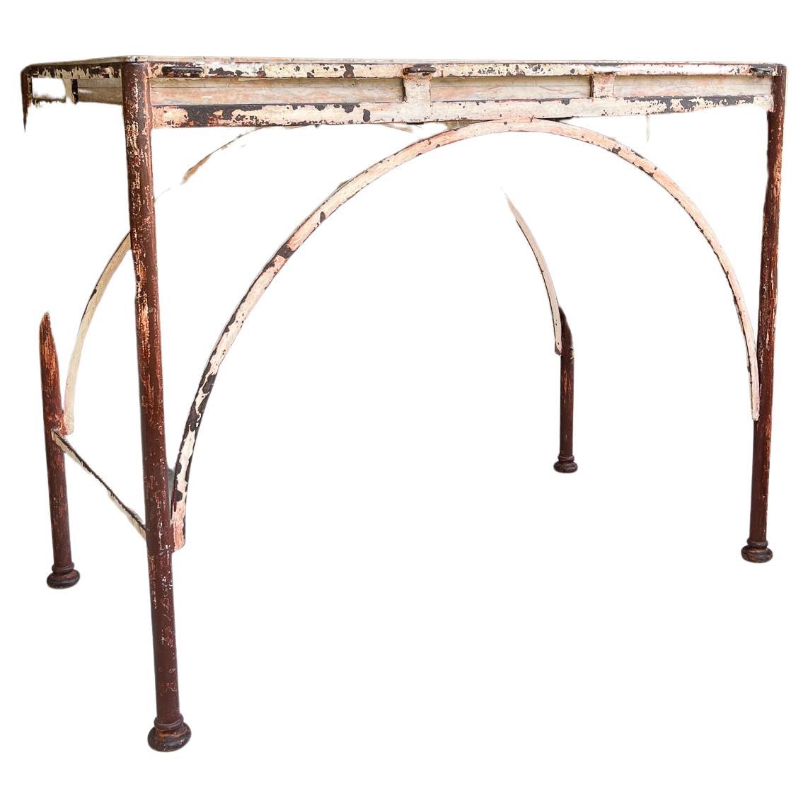 Table in Iron and Lioz Stone 20th Century For Sale