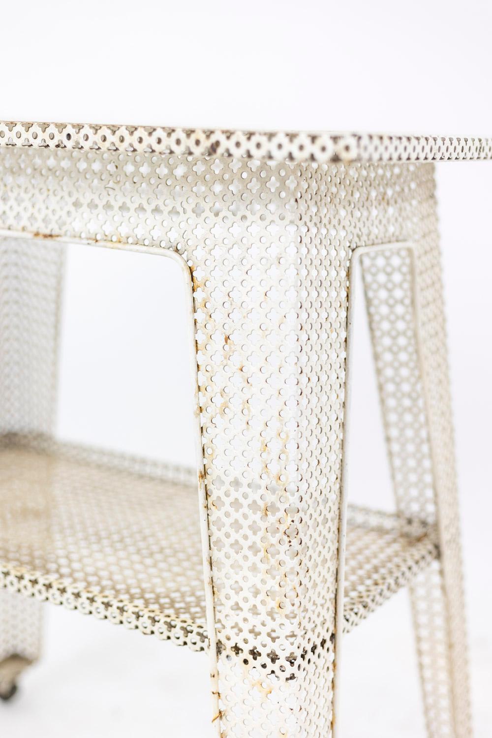 Table in Iron Openwork White Lacquered, 1970s In Good Condition In Saint-Ouen, FR