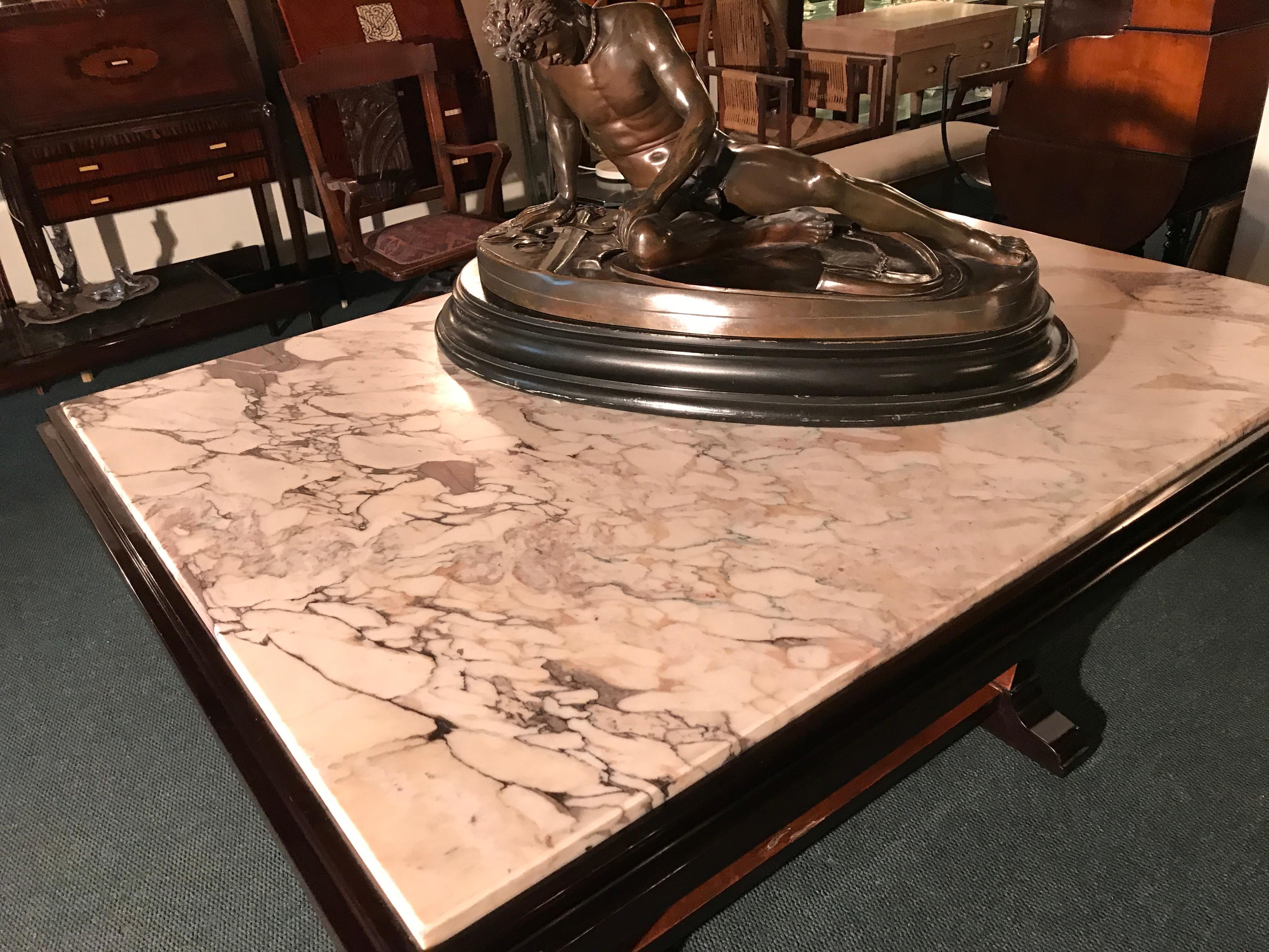 Table in Marble and Wood Art Deco, France 1920, '6 People' For Sale 5