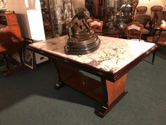 Table in Marble and Wood Art Deco, France 1920, '6 People'