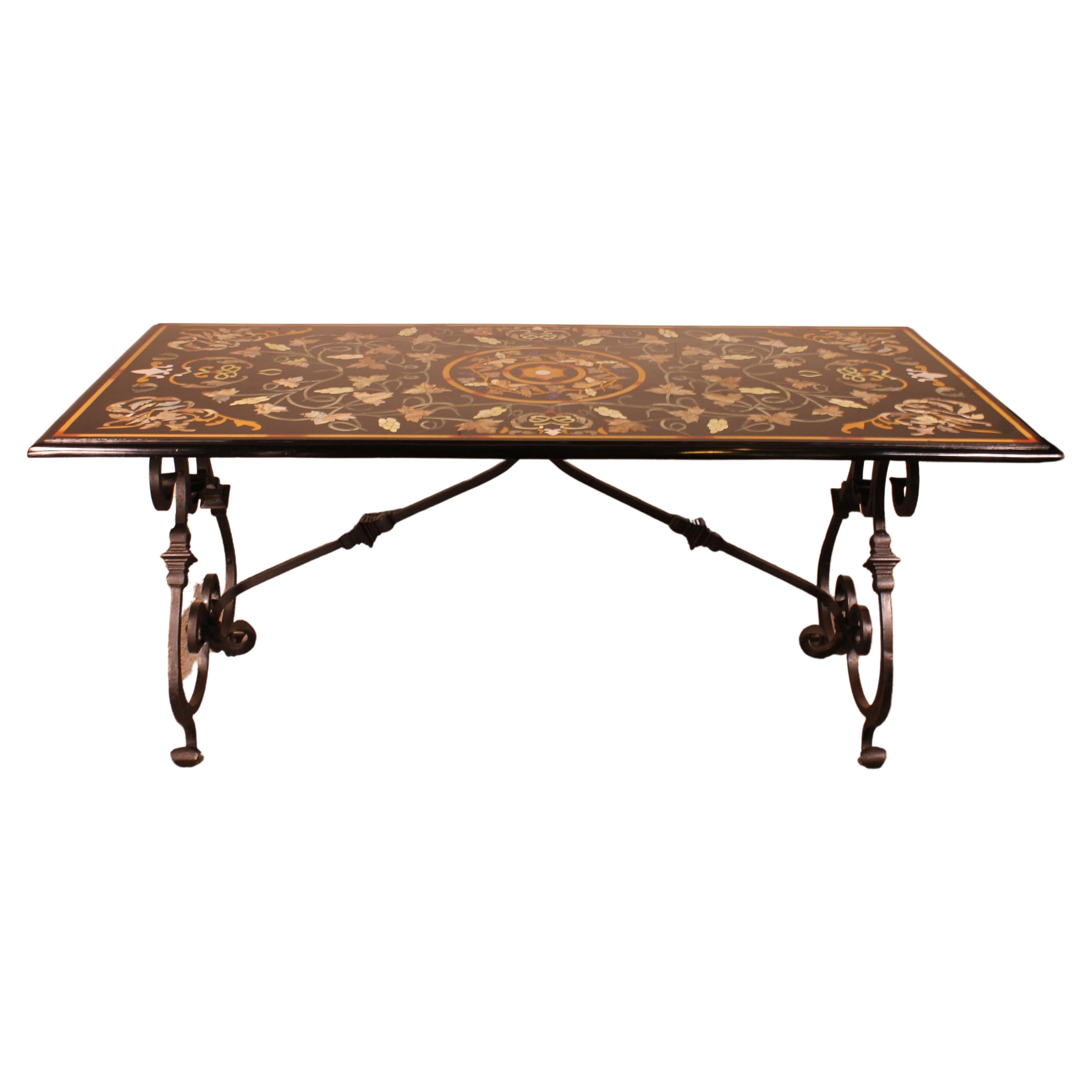 Unique Vintage Industrial Metal / Cast Iron Table Base Casters