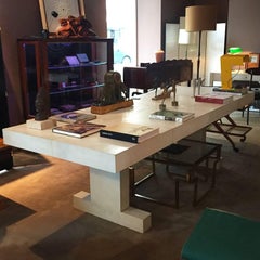 Handmade Table in Parchment in Art Deco style