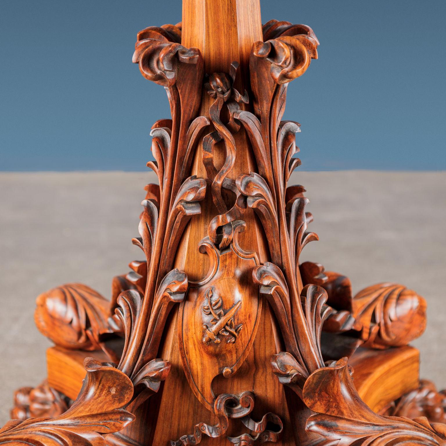 Table in Semiprecious Stone, Amic Hotton 'Attributed to', 19th Century 4