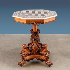 Table in Semiprecious Stone, Amic Hotton 'Attributed to', 19th Century