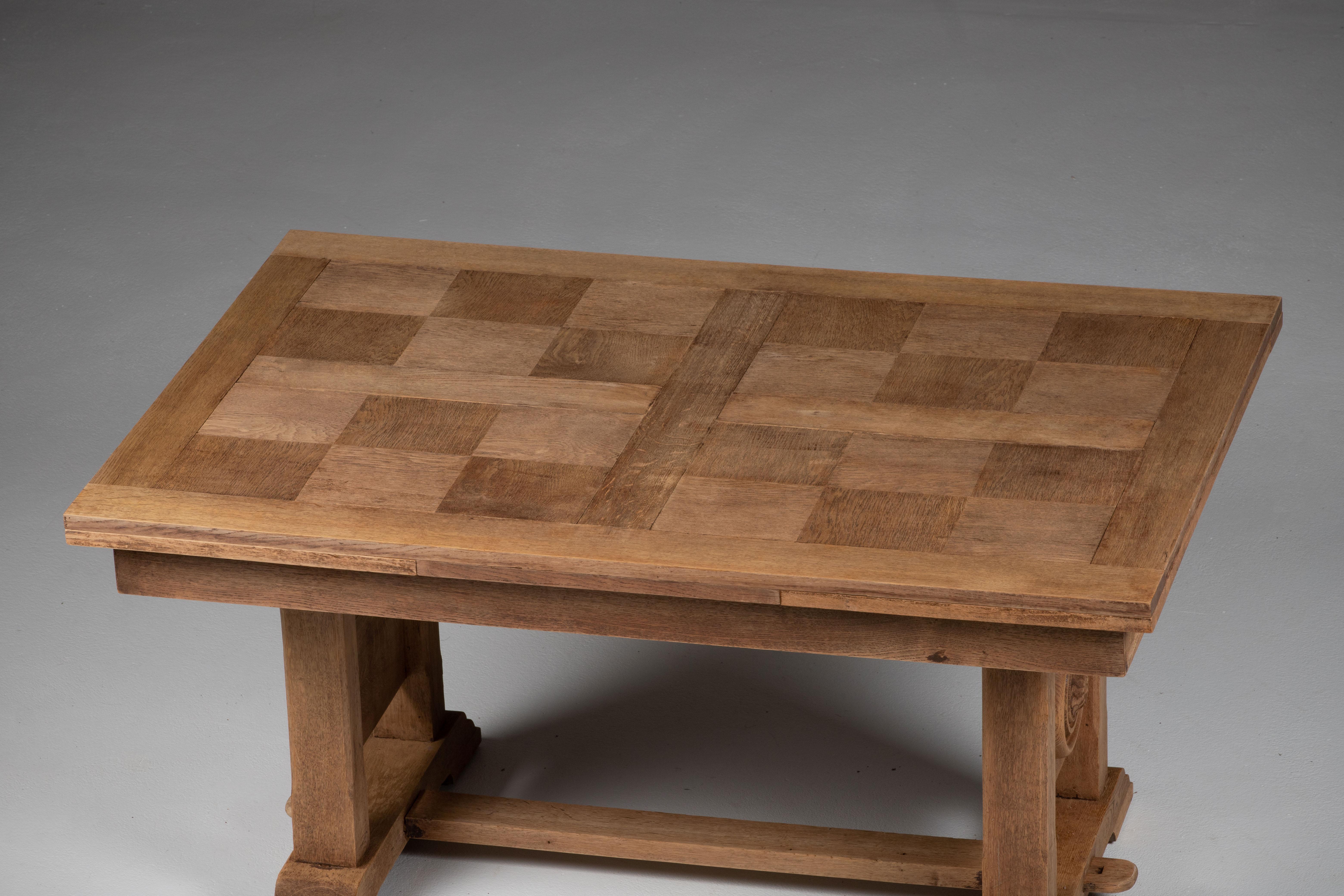 Table in Solid Oak, Bleached, 1940s For Sale 9