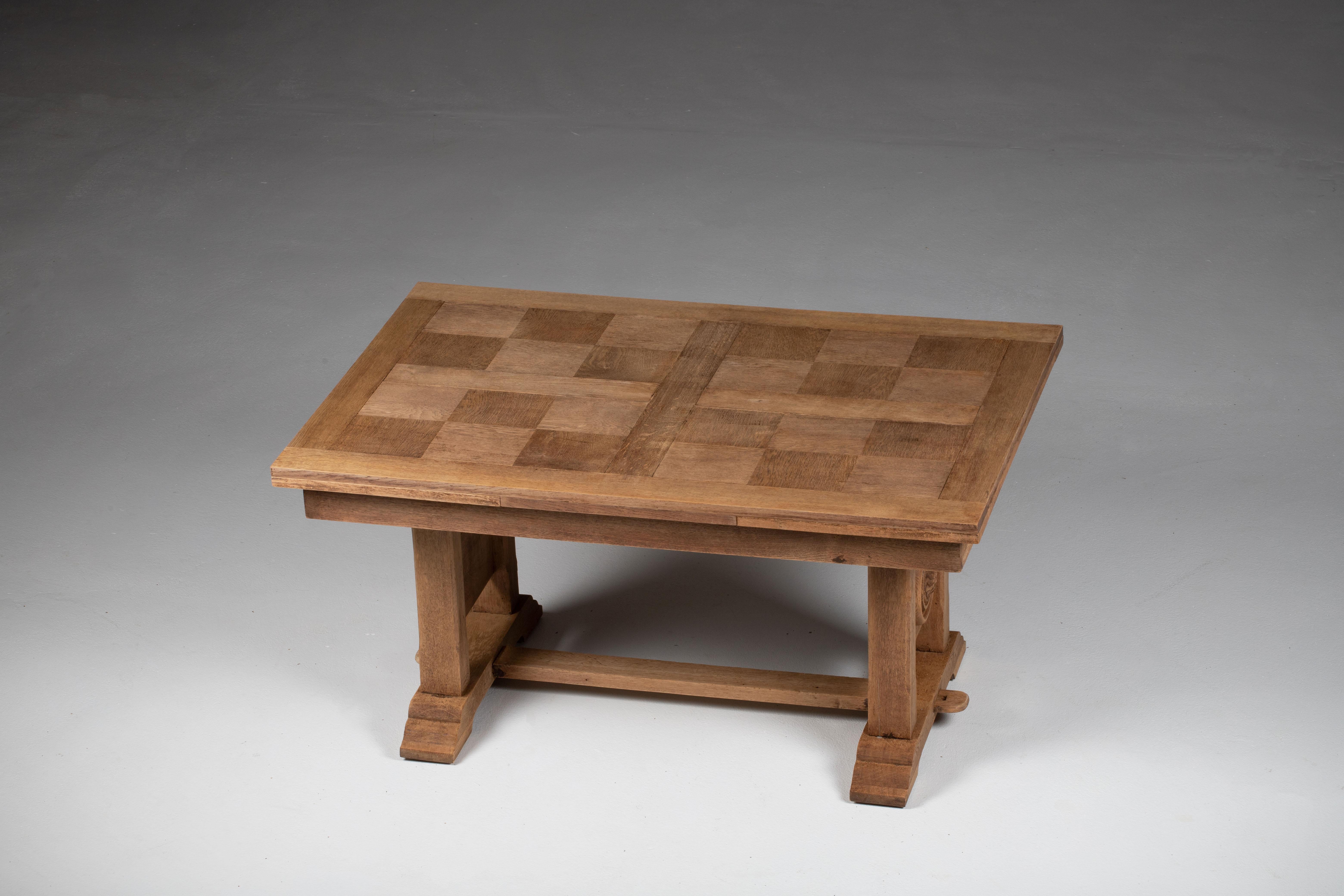 Table in Solid Oak, Bleached, 1940s For Sale 10